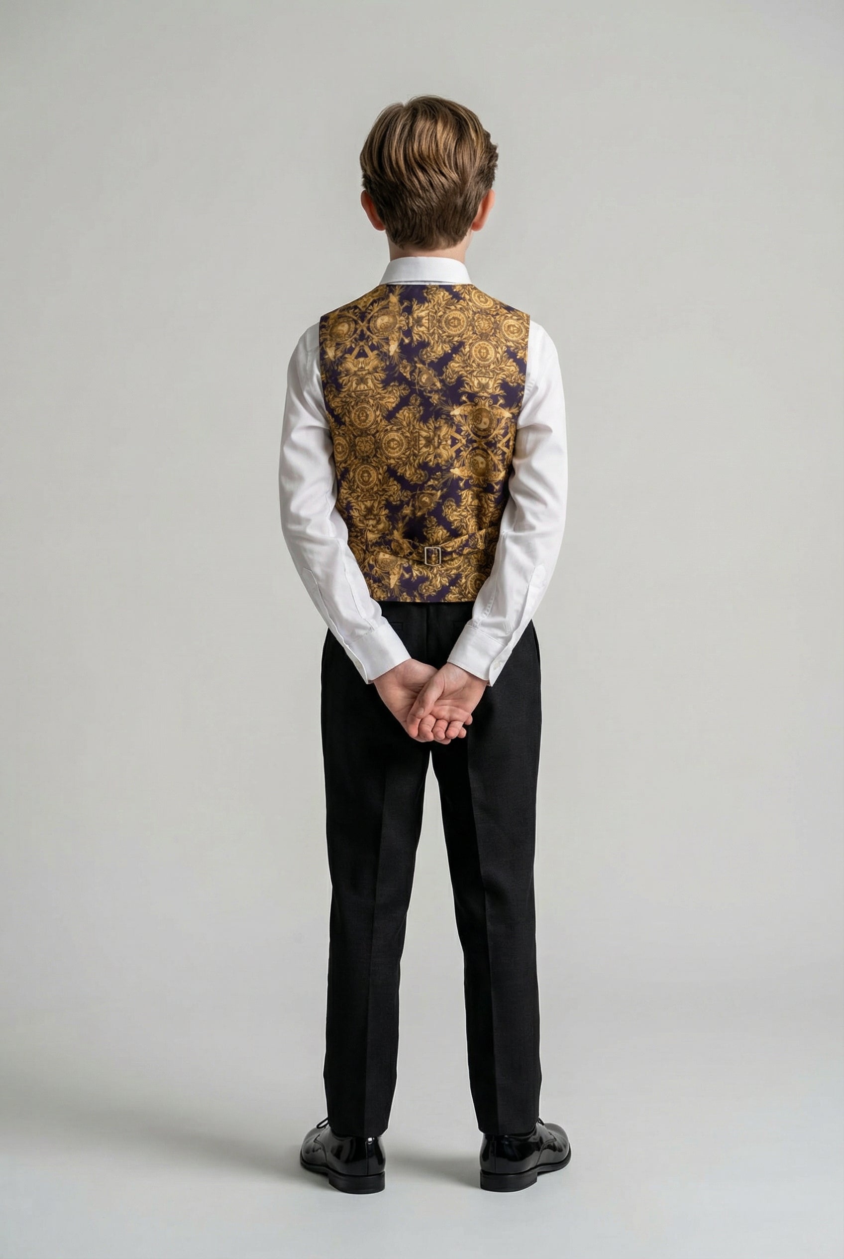 Boys 5-Piece Tailored Fit Twill Suit - Jeremy - Black