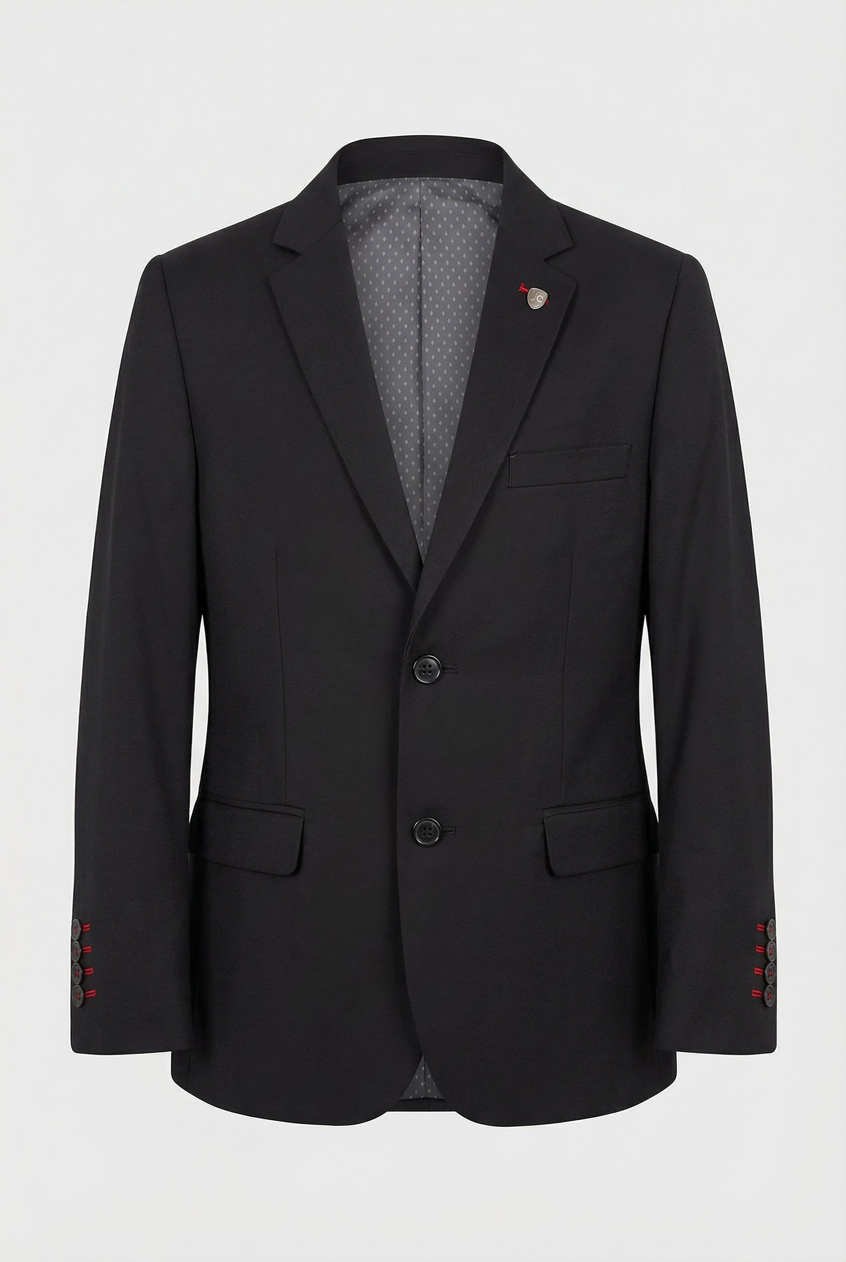 Boys 5-Piece Tailored Fit Twill Suit - Oscar - Black