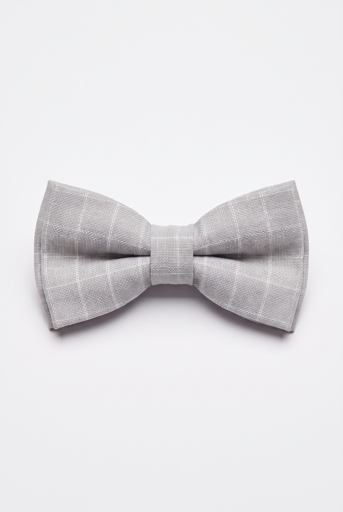 Boys 5-Piece Textured Micro Windowpane Check Suit - KARELI- Stone Bowtie Picture