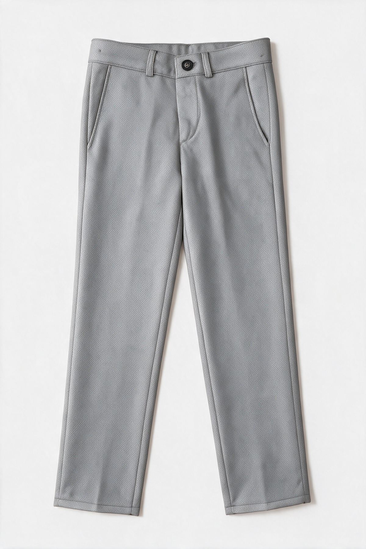 Boys 5-Piece Textured Suit with Double Breasted Waistcoat - Sota Light Grey Trousers Picture