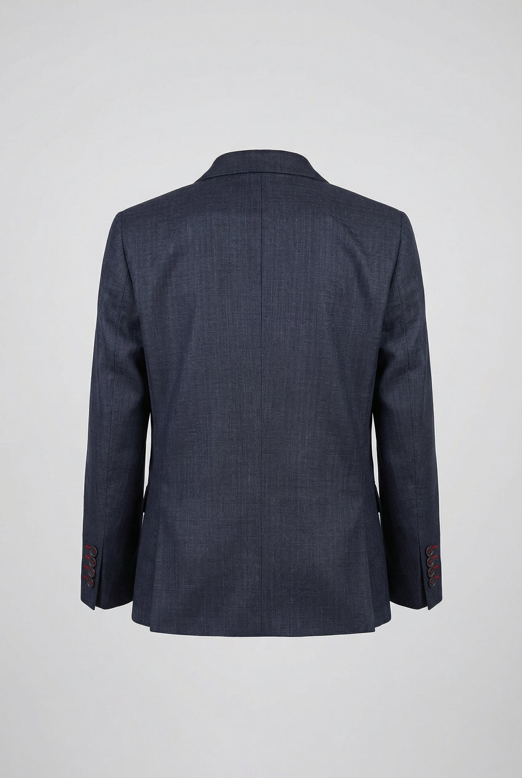 Boys 5-Piece Textured Weave Tailored Fit Suit - LORENZO - Navy Blue