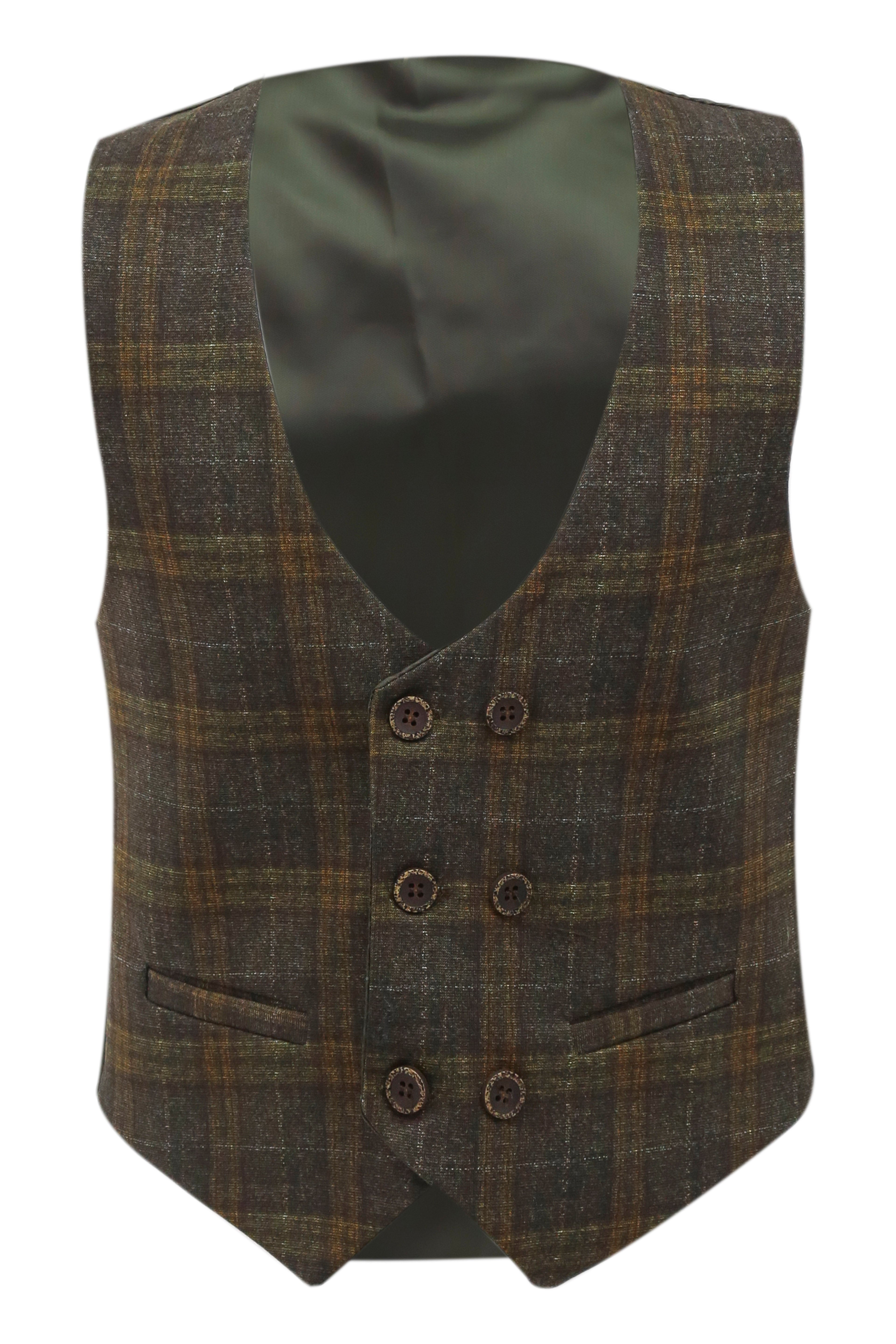 Boys 7 Pieces Check Plaid Suit Set - Bown