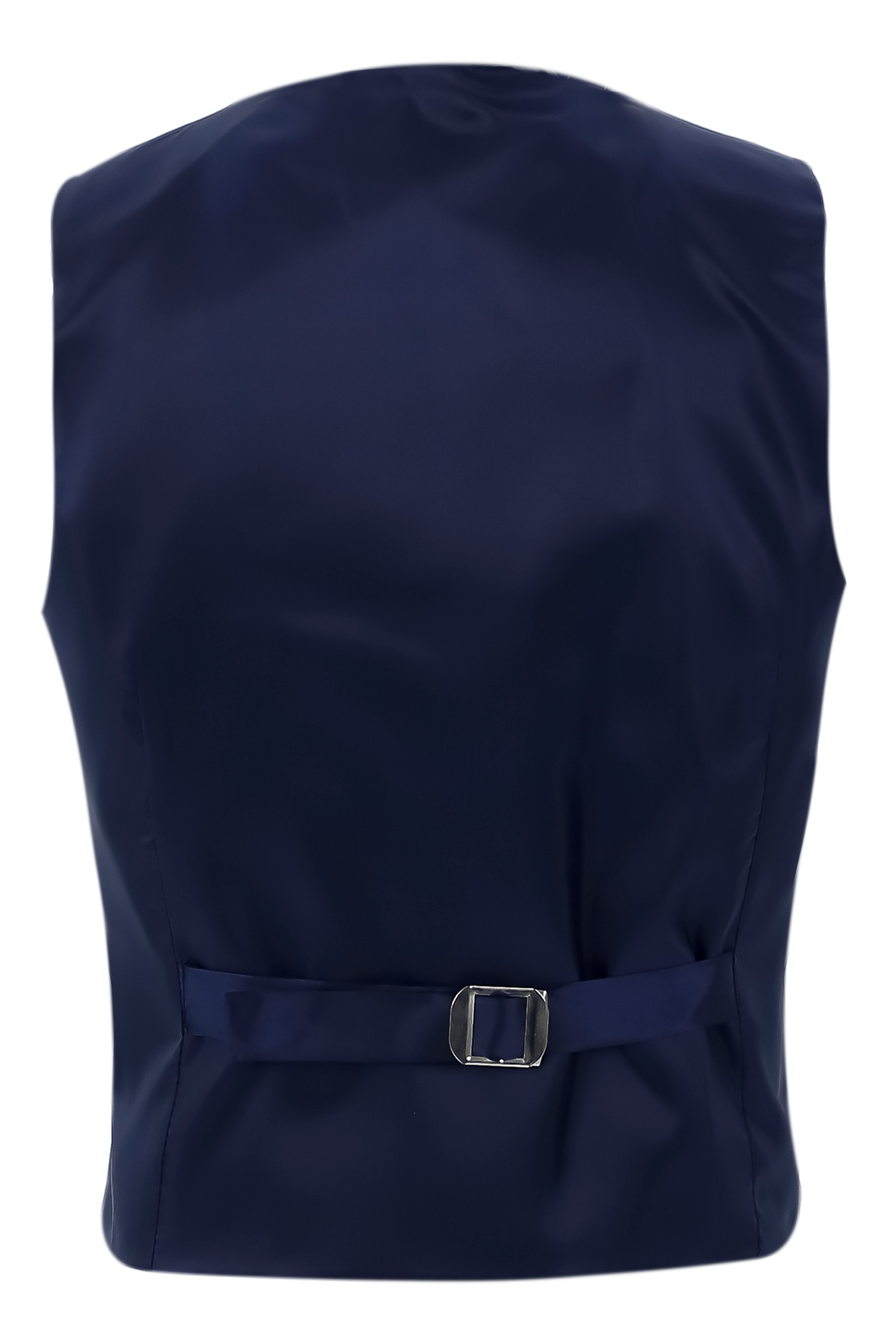 Boys 7 Pieces Check Plaid Suit Set - Navy Blue