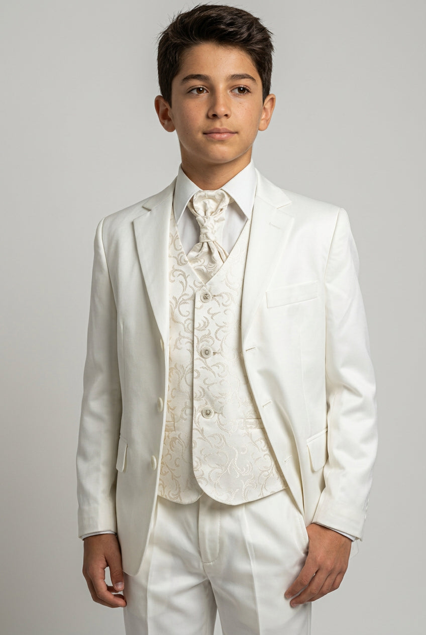 Boys All In One Communion Tailored Fit Suit - Ivory