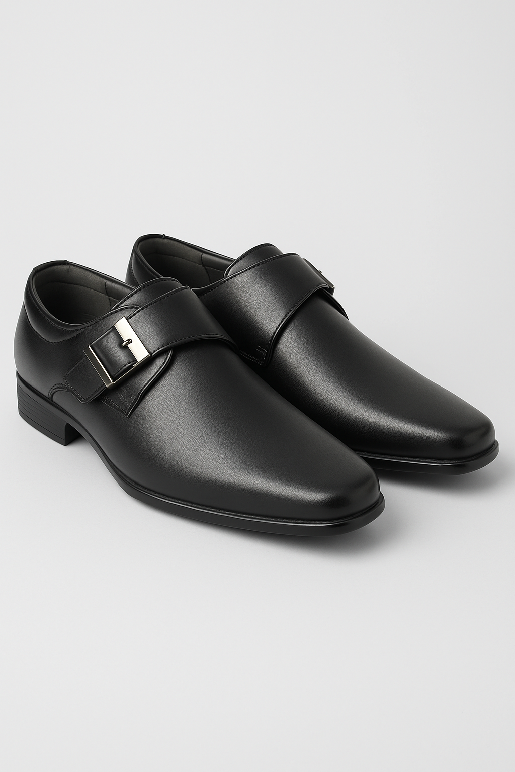 Boys Black Monk Shoes - ALDWYCH - Black Pair Side Picture