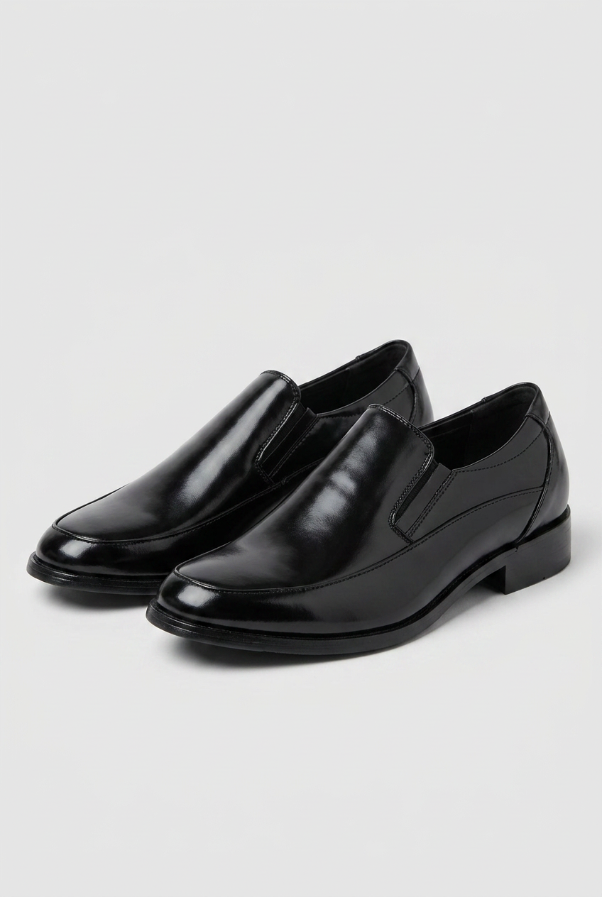 Boys Black Slip-On Formal Shoes – Patent Dress Loafers for Weddings & Occasions