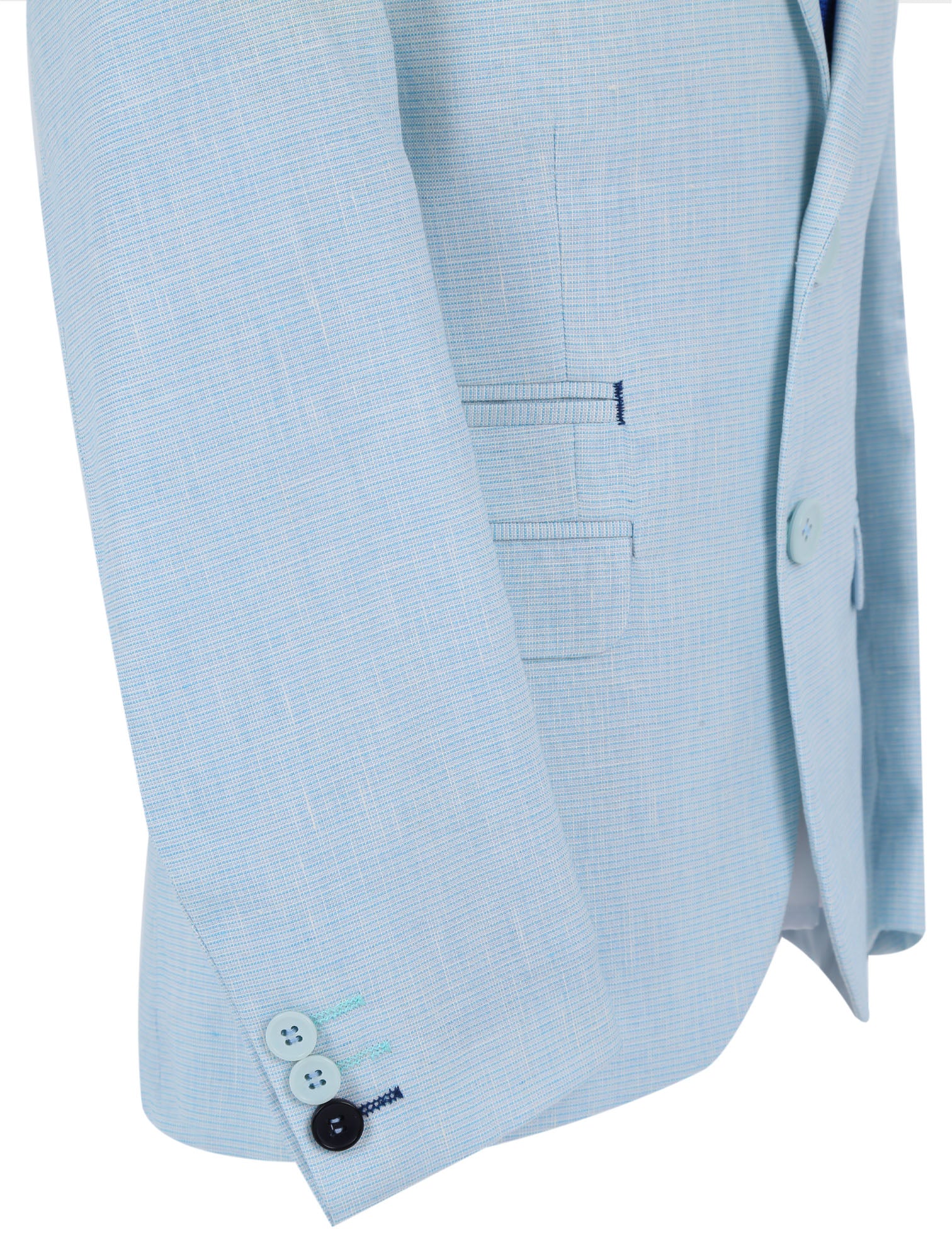 Boys Casual Linen Blazer - Sky Blue