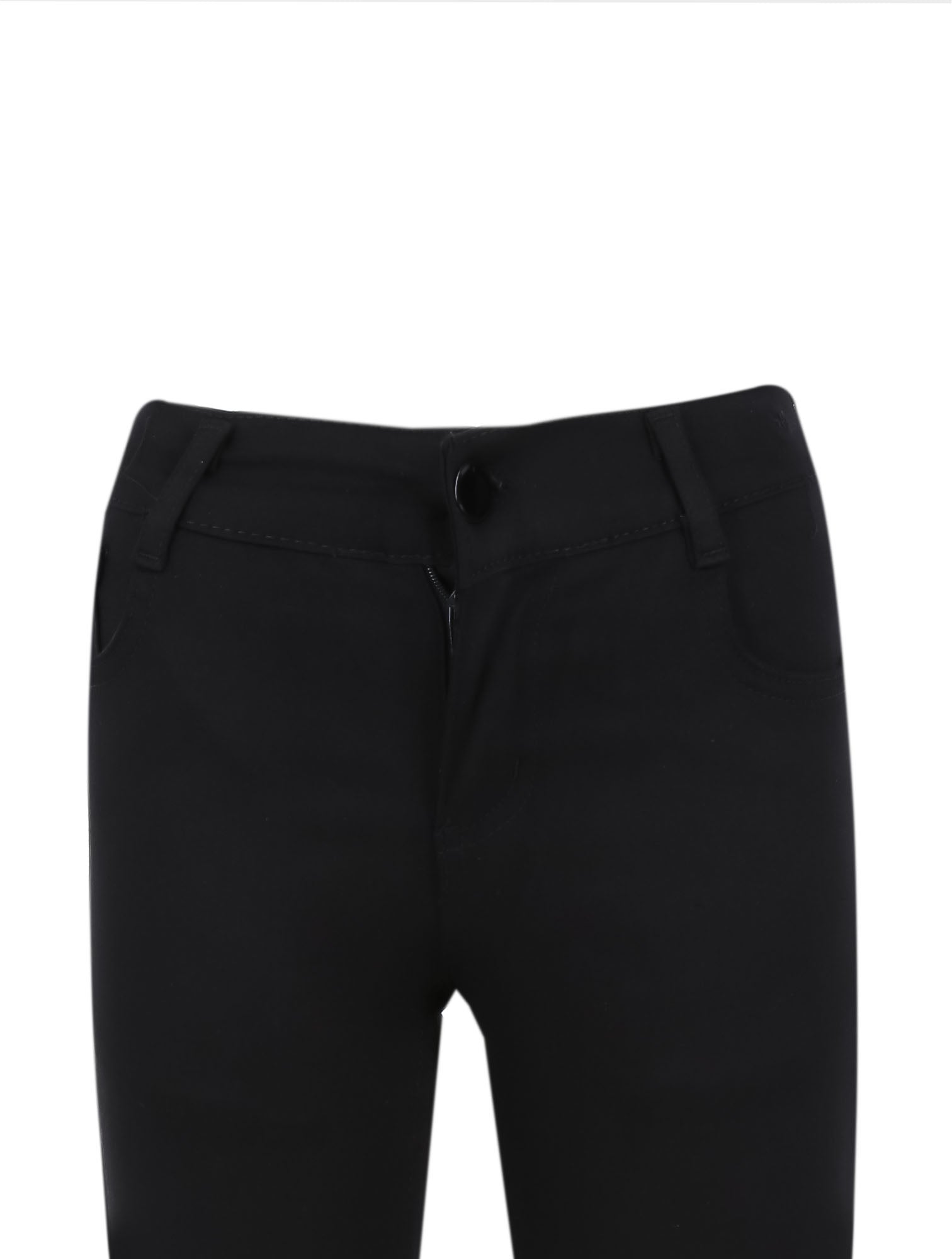 Boys Casual Stretch Chino Trousers - Black