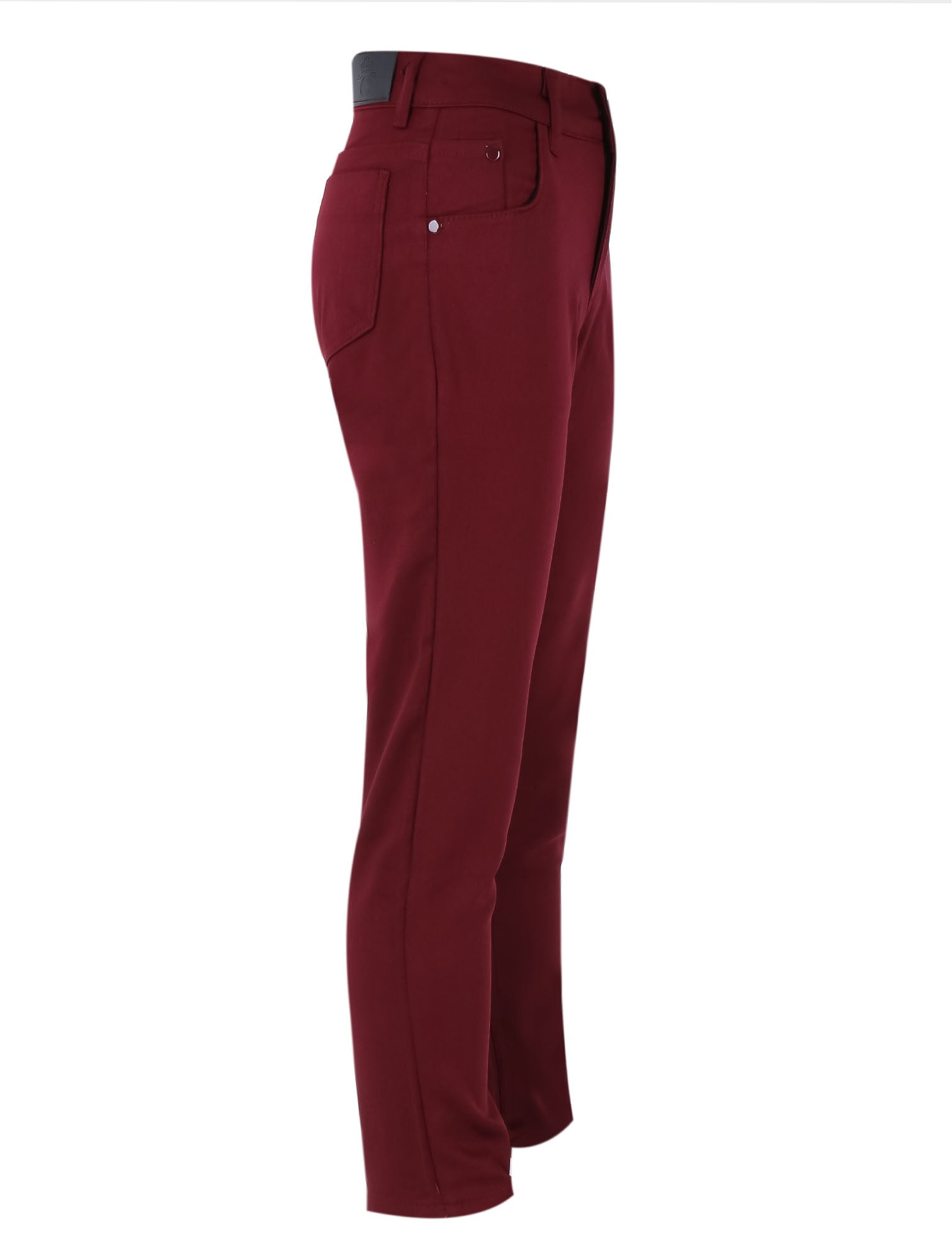 Boys Casual Stretch Chino Trousers - Burgundy