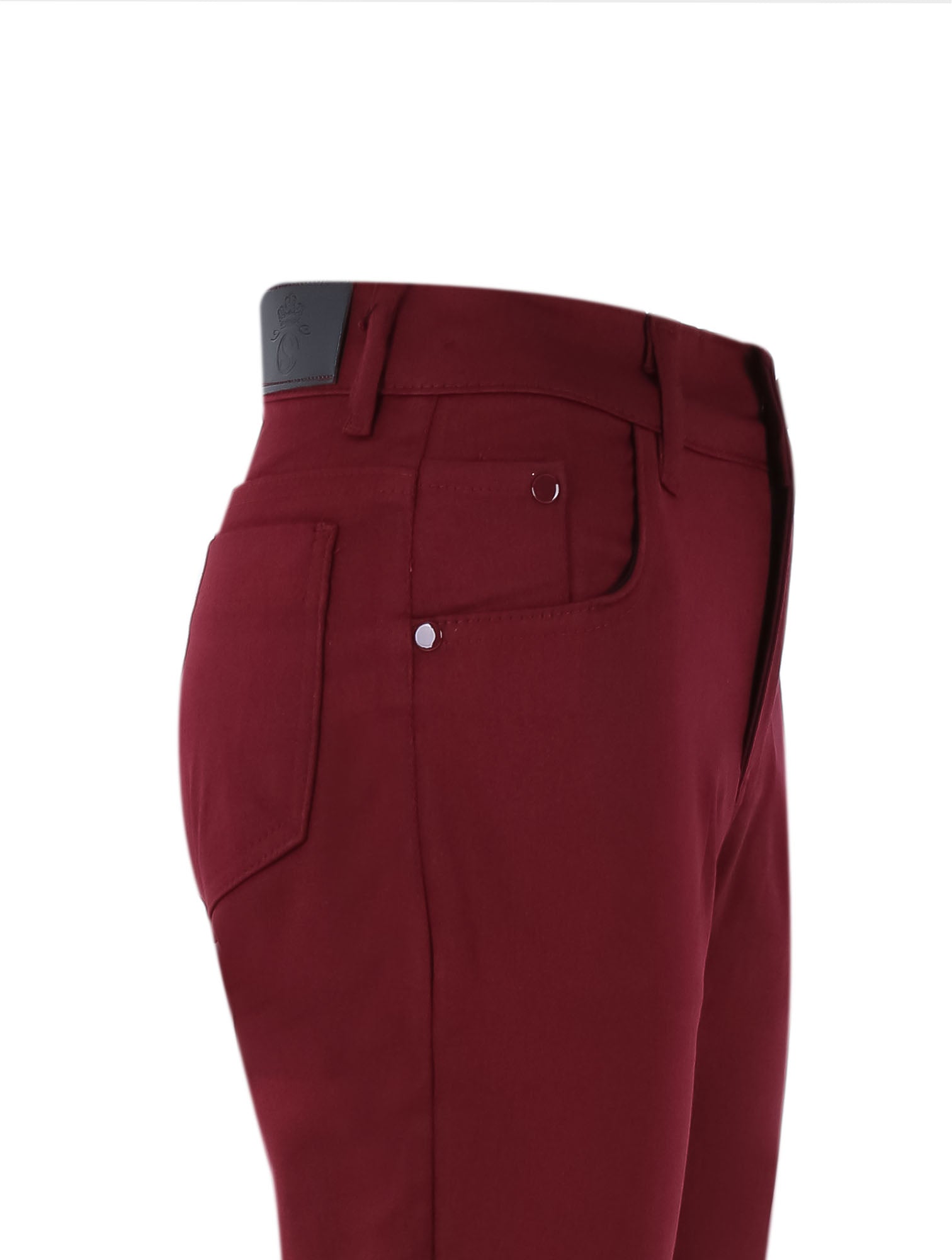 Boys Casual Stretch Chino Trousers - Burgundy