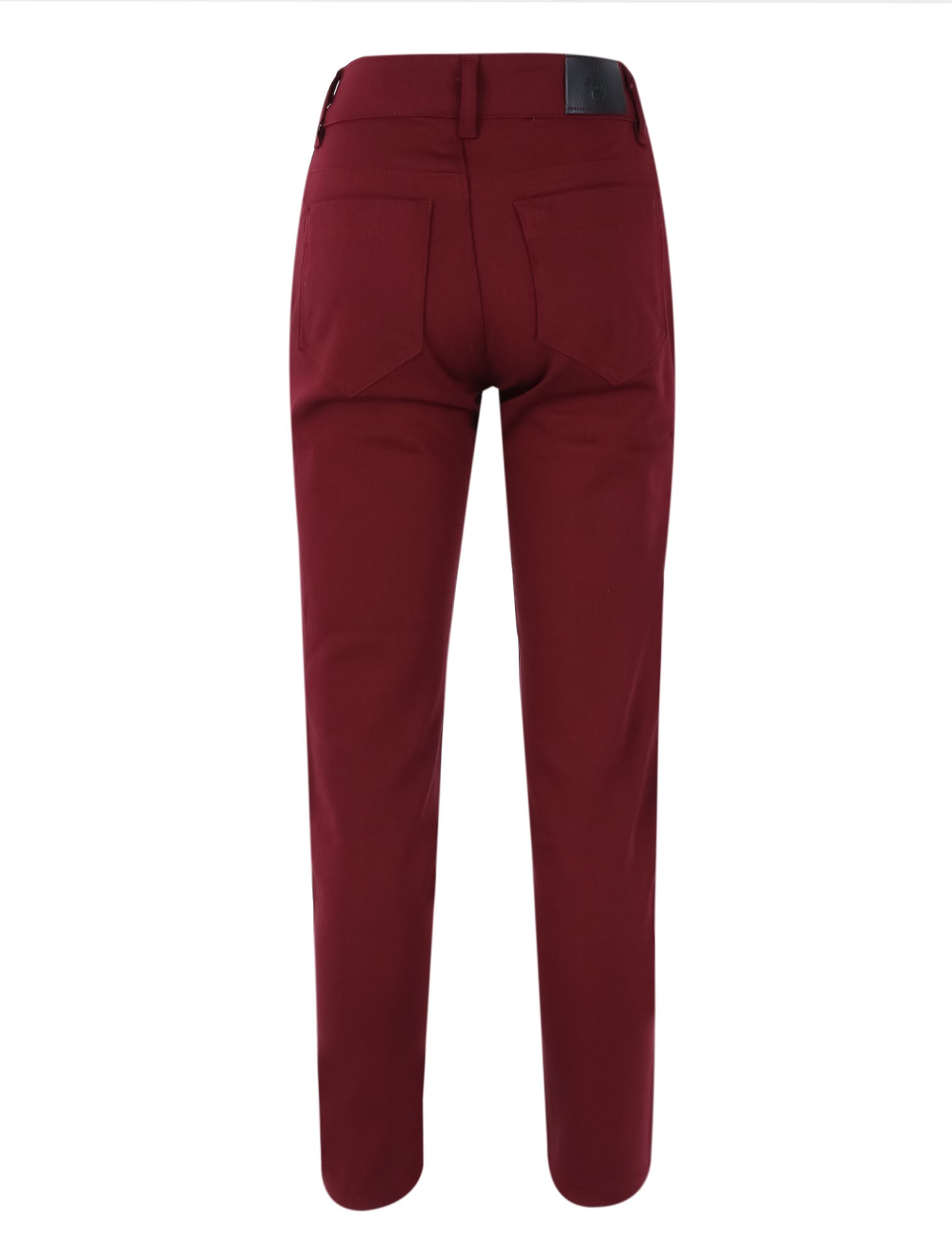 Boys Casual Stretch Chino Trousers - Burgundy