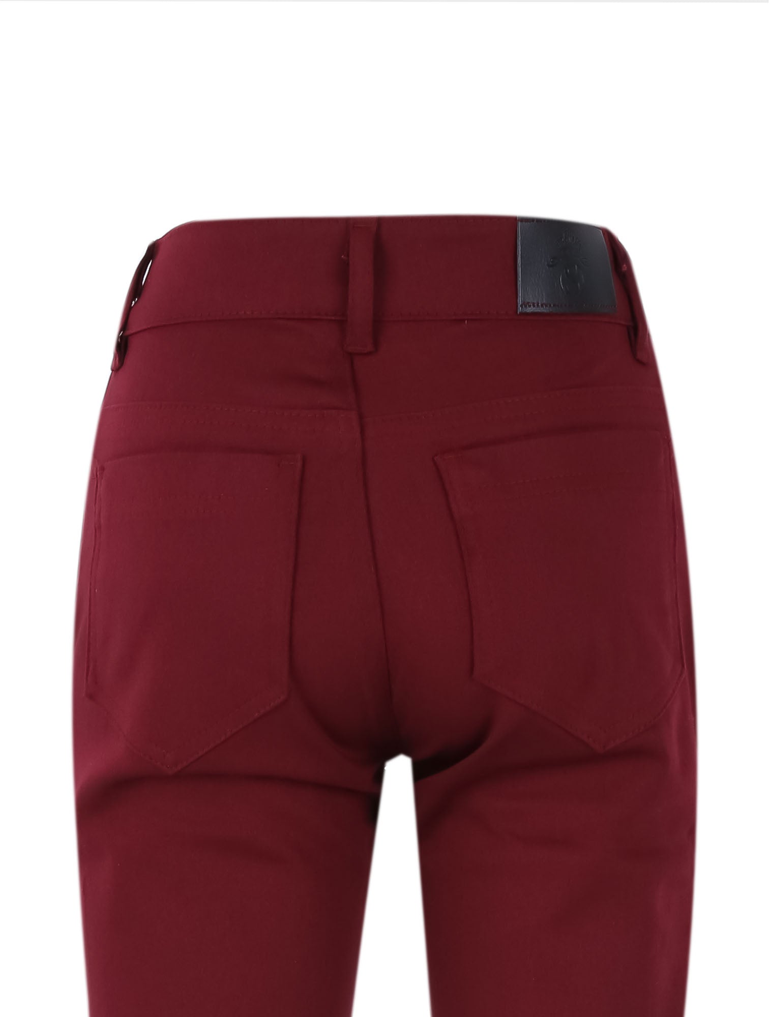 Boys Casual Stretch Chino Trousers - Burgundy