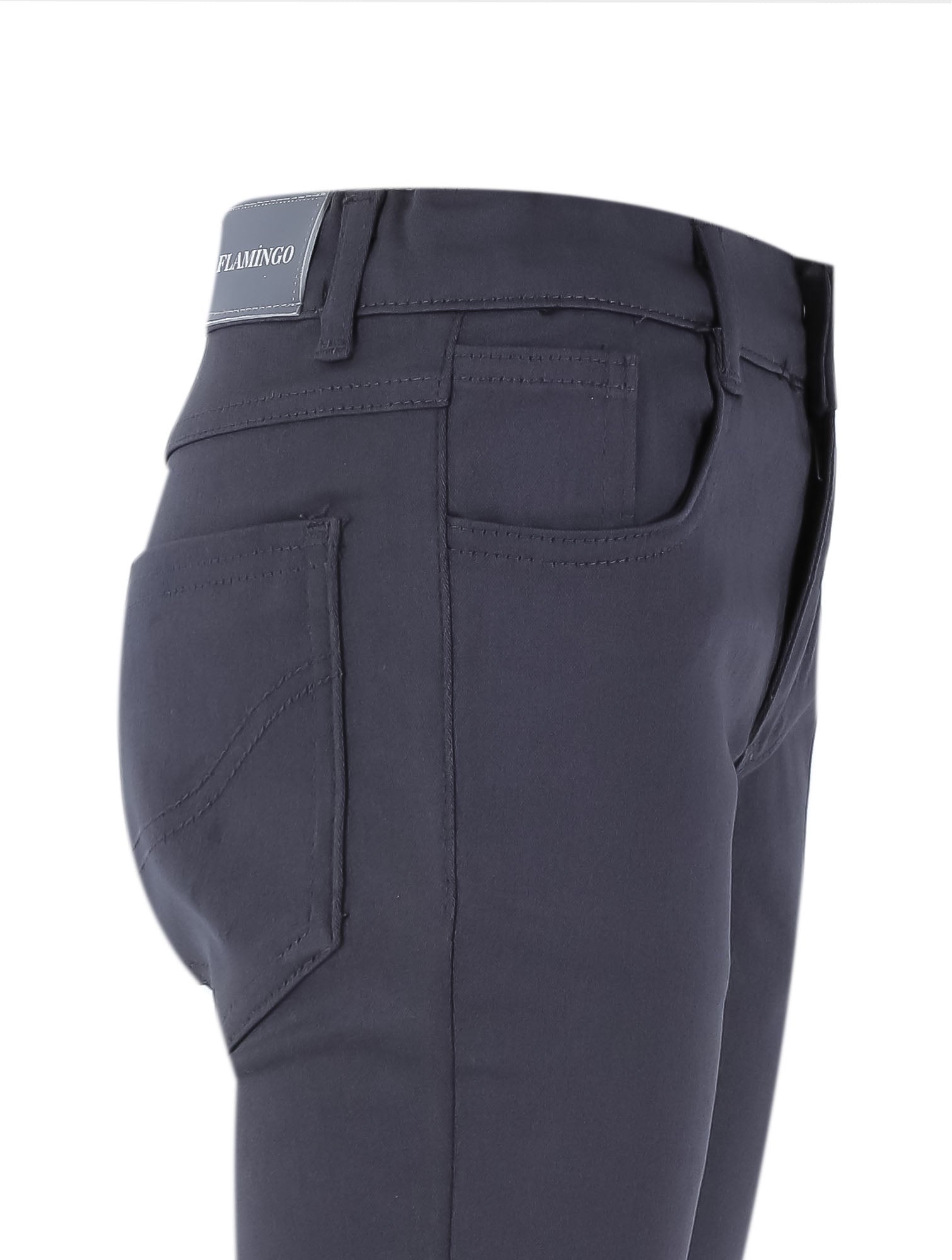 Boys Casual Stretch Chino Trousers - Charcoal Grey