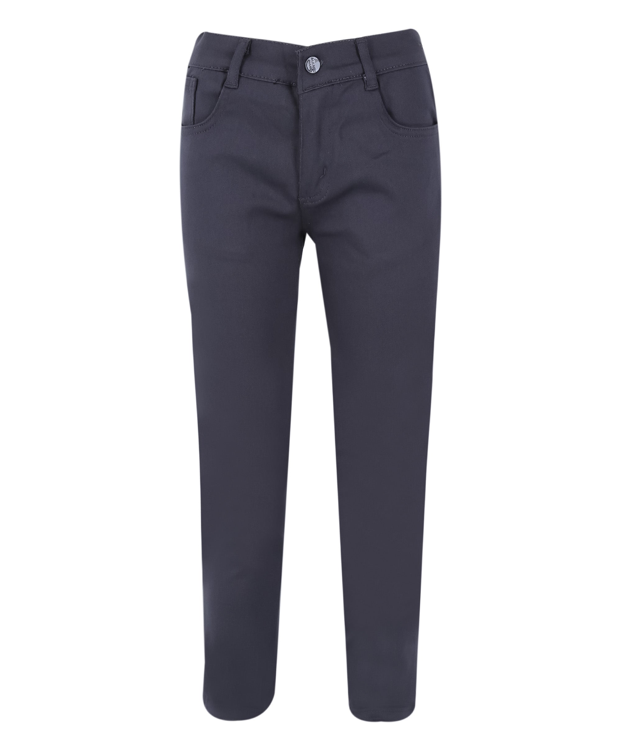 Boys Casual Stretch Chino Trousers - Charcoal Grey