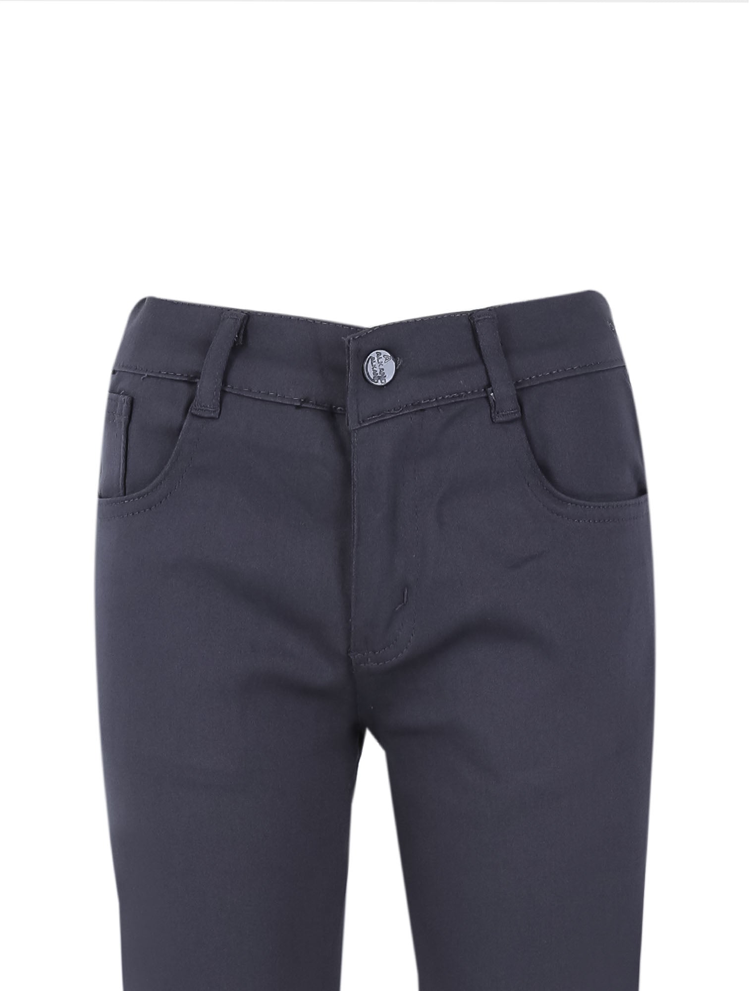 Boys Casual Stretch Chino Trousers - Charcoal Grey
