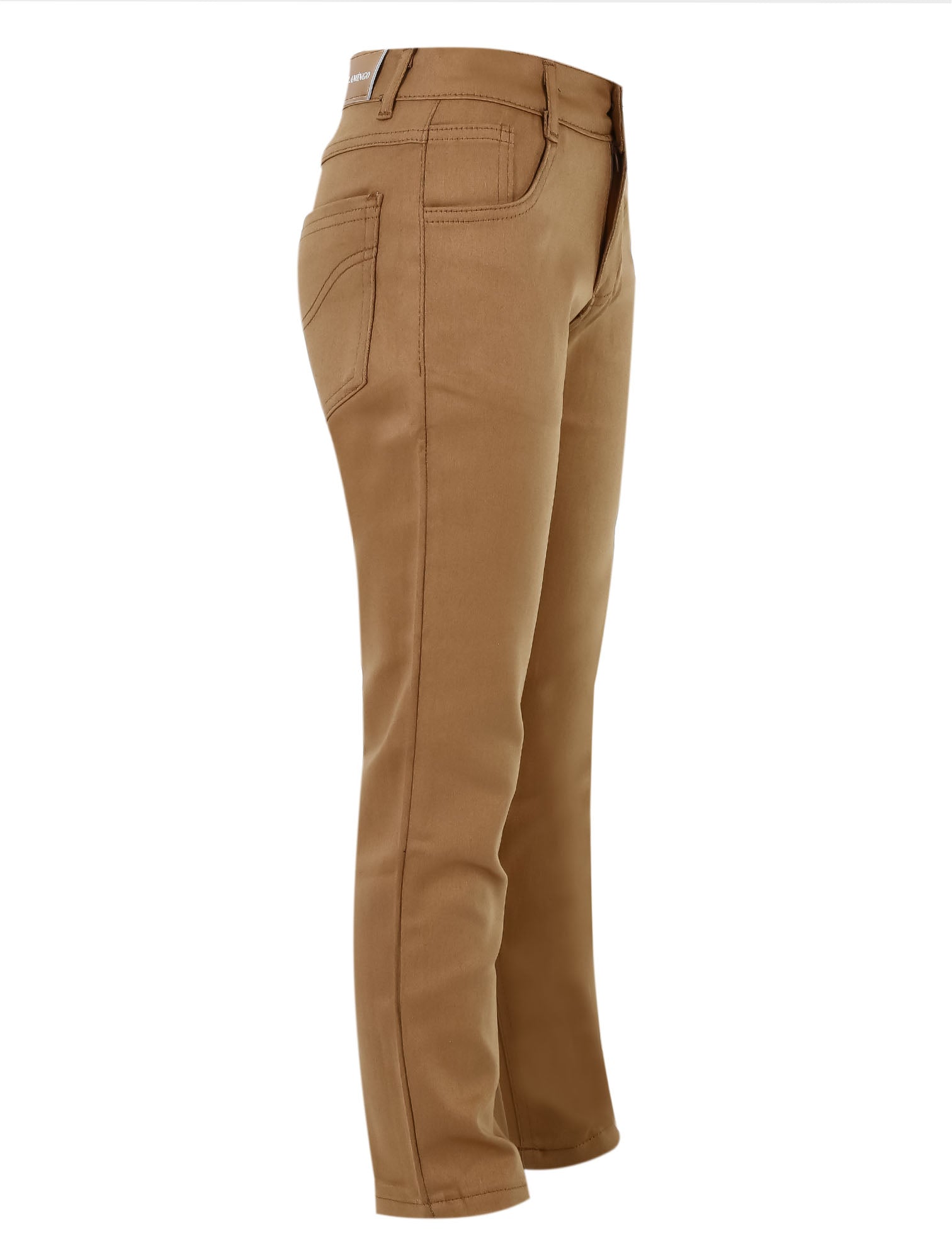 Boys Casual Stretch Chino Trousers - Khaki Brown