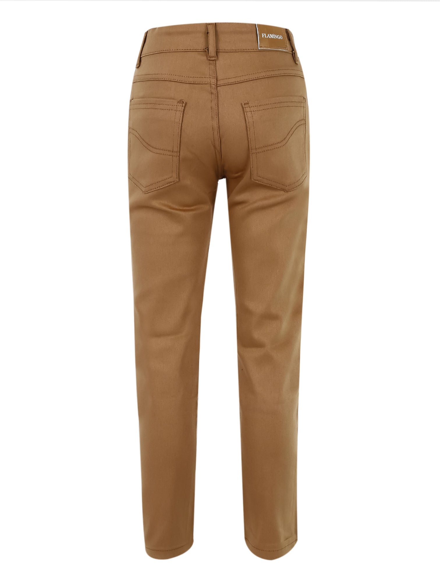 Boys Casual Stretch Chino Trousers - Khaki Brown