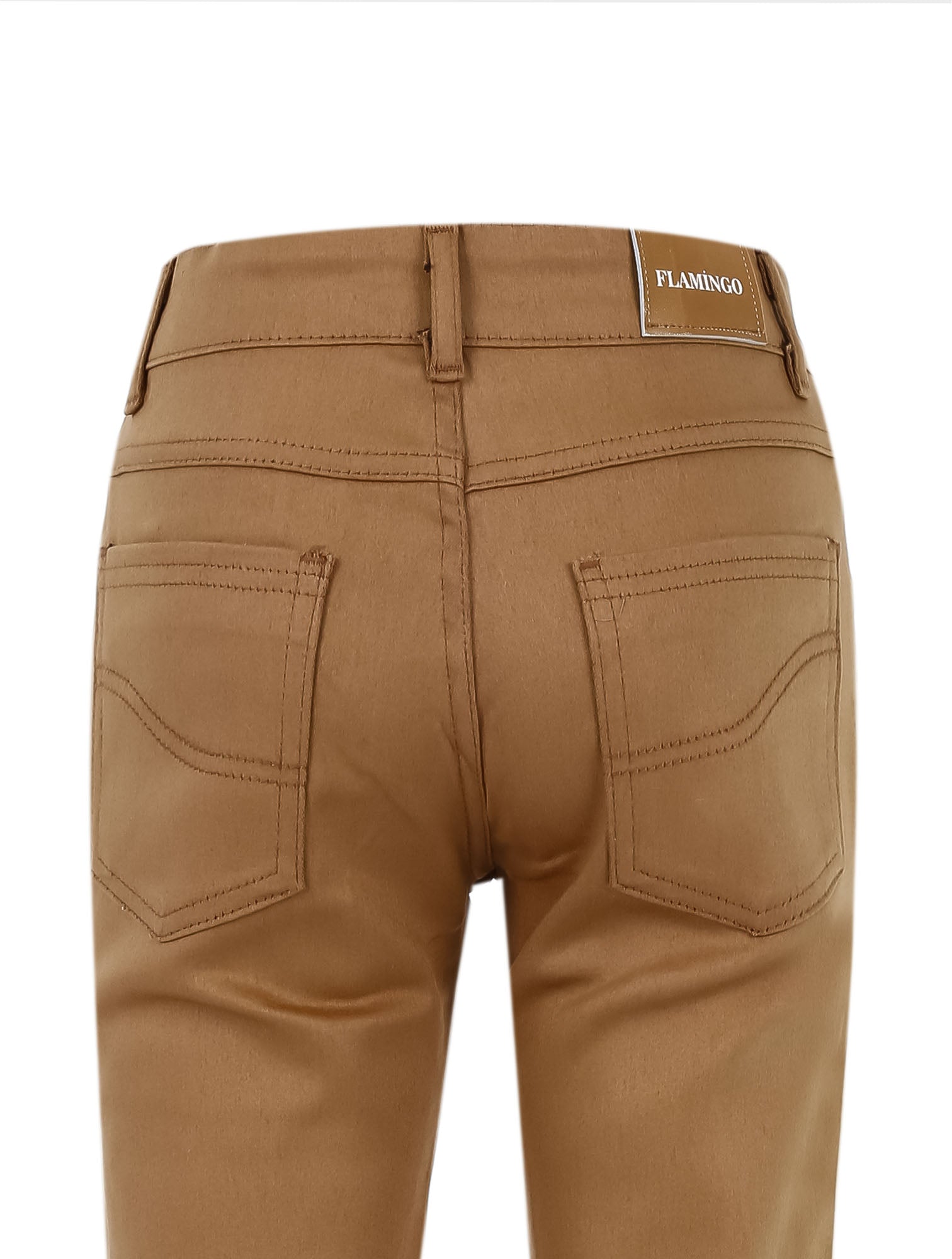 Boys Casual Stretch Chino Trousers - Khaki Brown