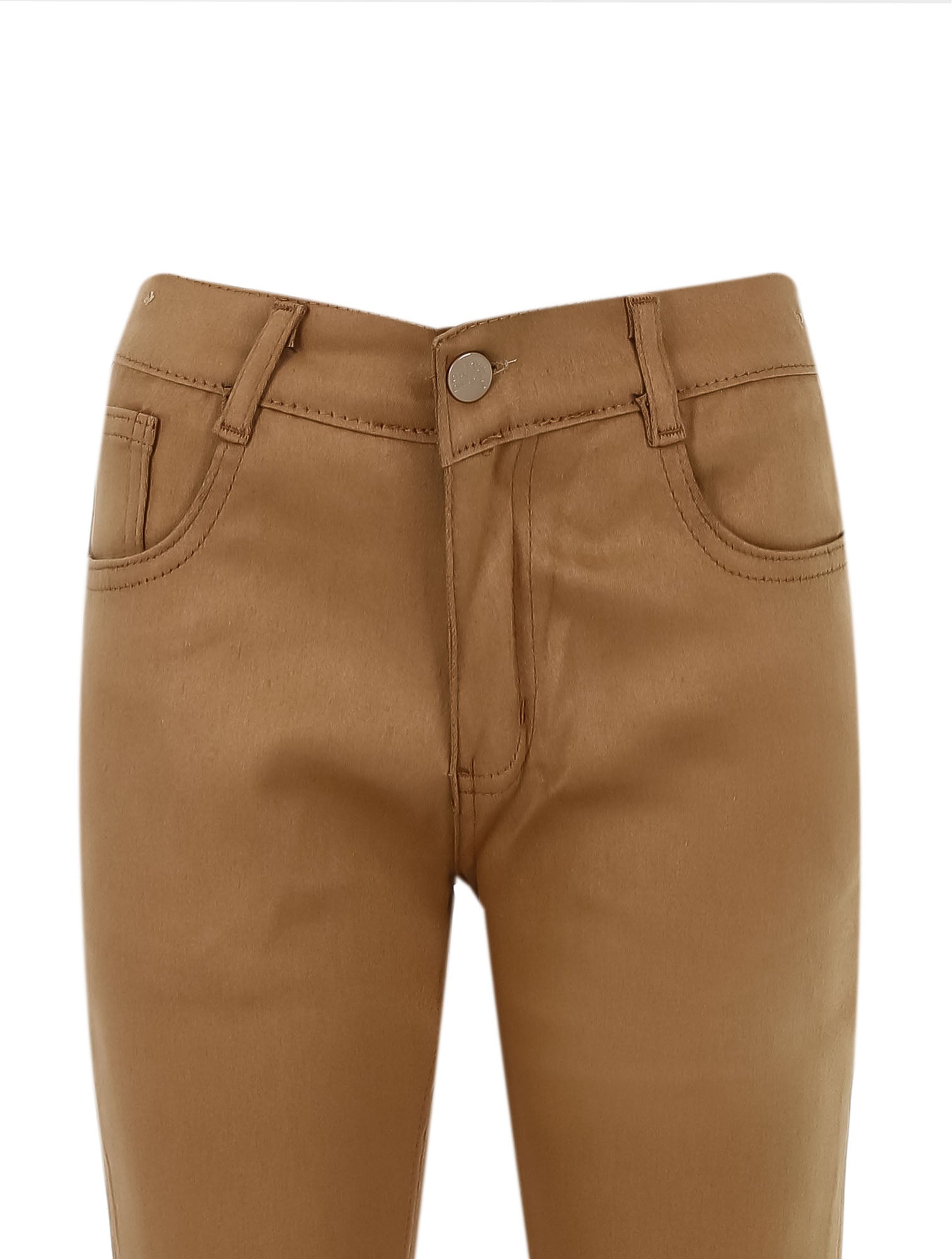 Boys Casual Stretch Chino Trousers - Khaki Brown