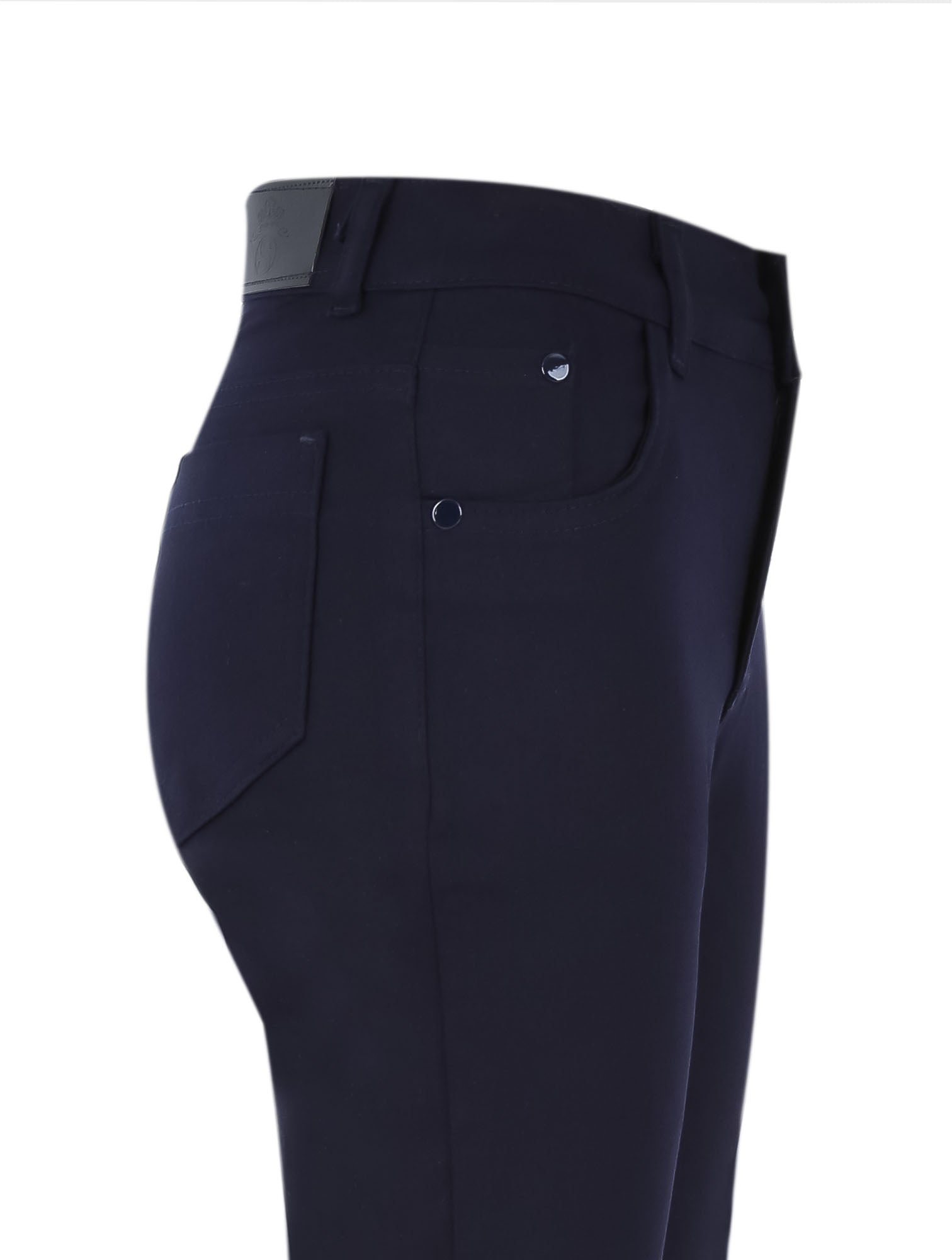 Boys Casual Stretch Chino Trousers - Navy Blue