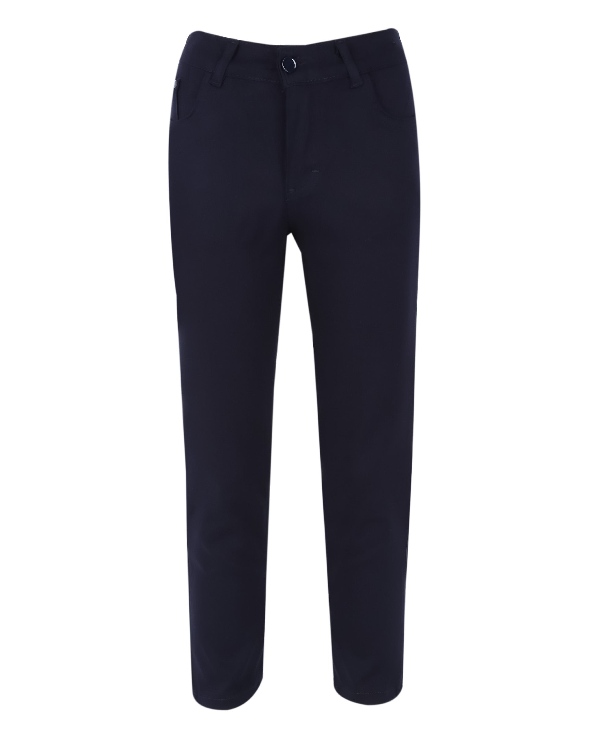 Boys Casual Stretch Chino Trousers - Navy Blue
