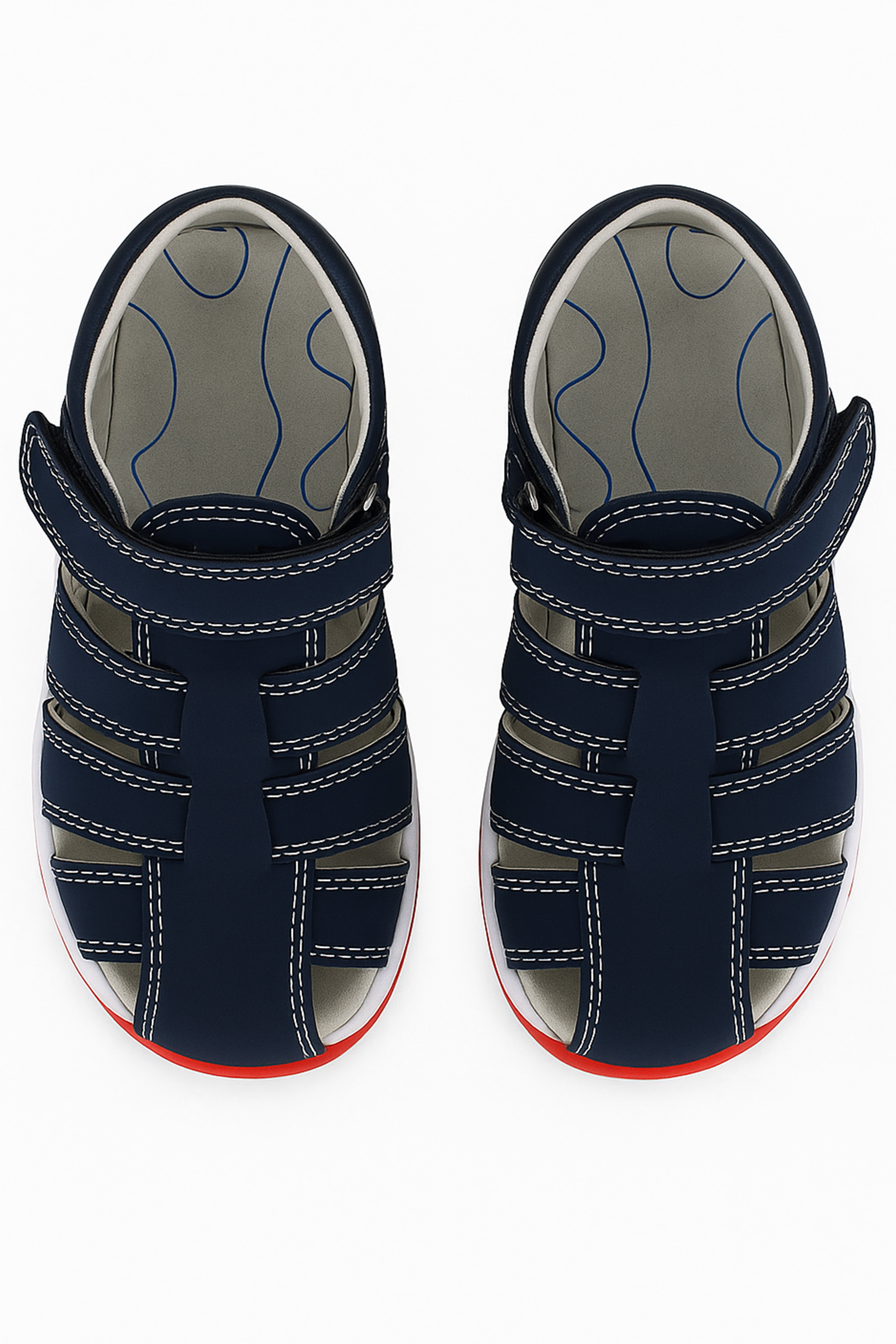 Boys Casual Trekking Sandals - Navy Blue Front Picture