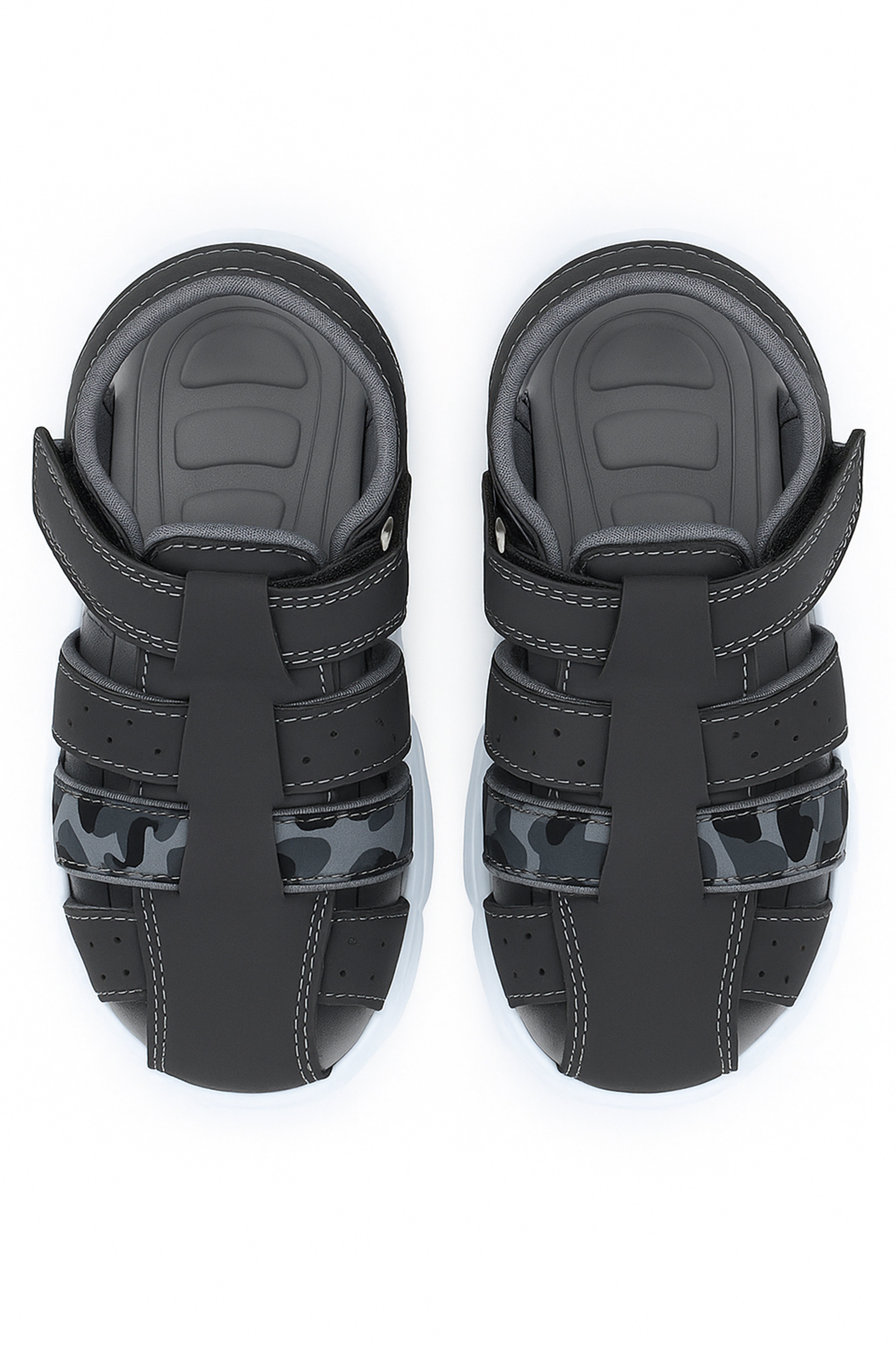 Boys Casual Trekking Summer Sandals - Grey Front Picture