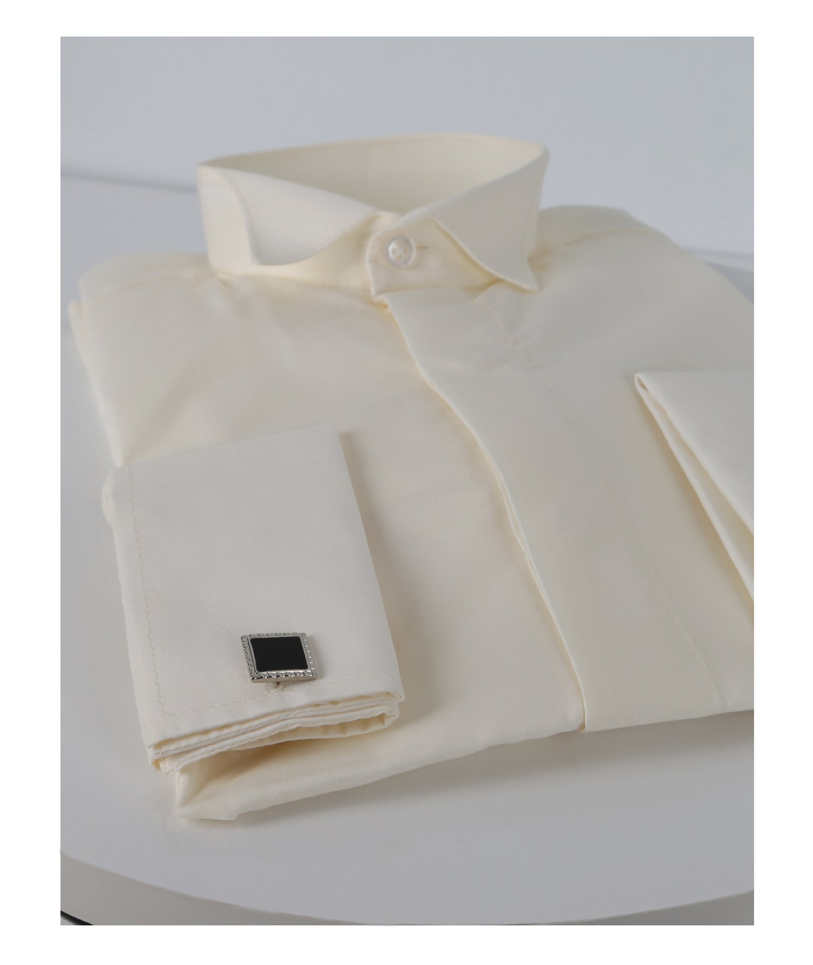 Boys Classic Collar Cufflinks Shirt - Ivory