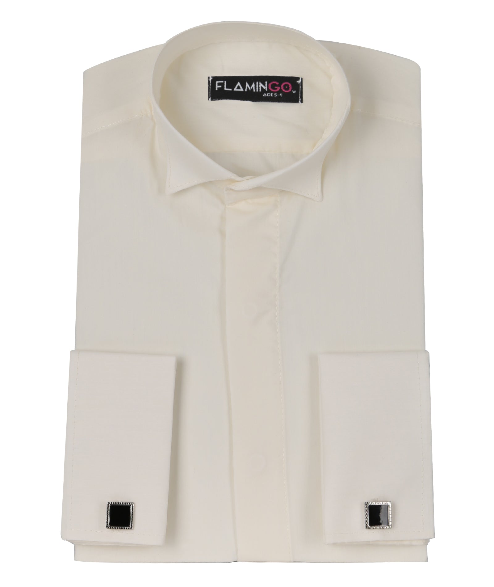 Boys Classic Collar Cufflinks Shirt - Ivory