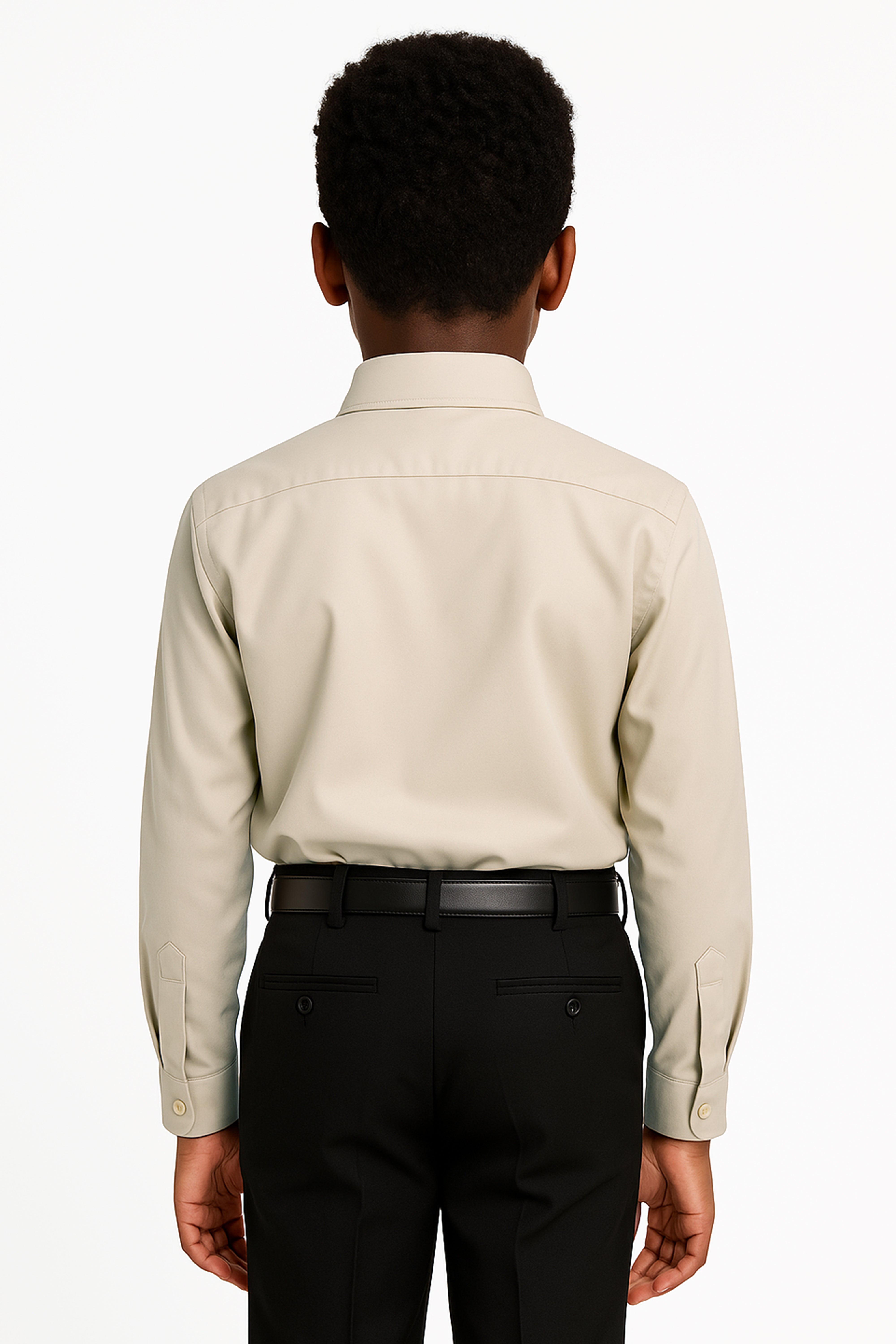 Boys Cotton Classic Collar Dress Shirt - Harput - Beige