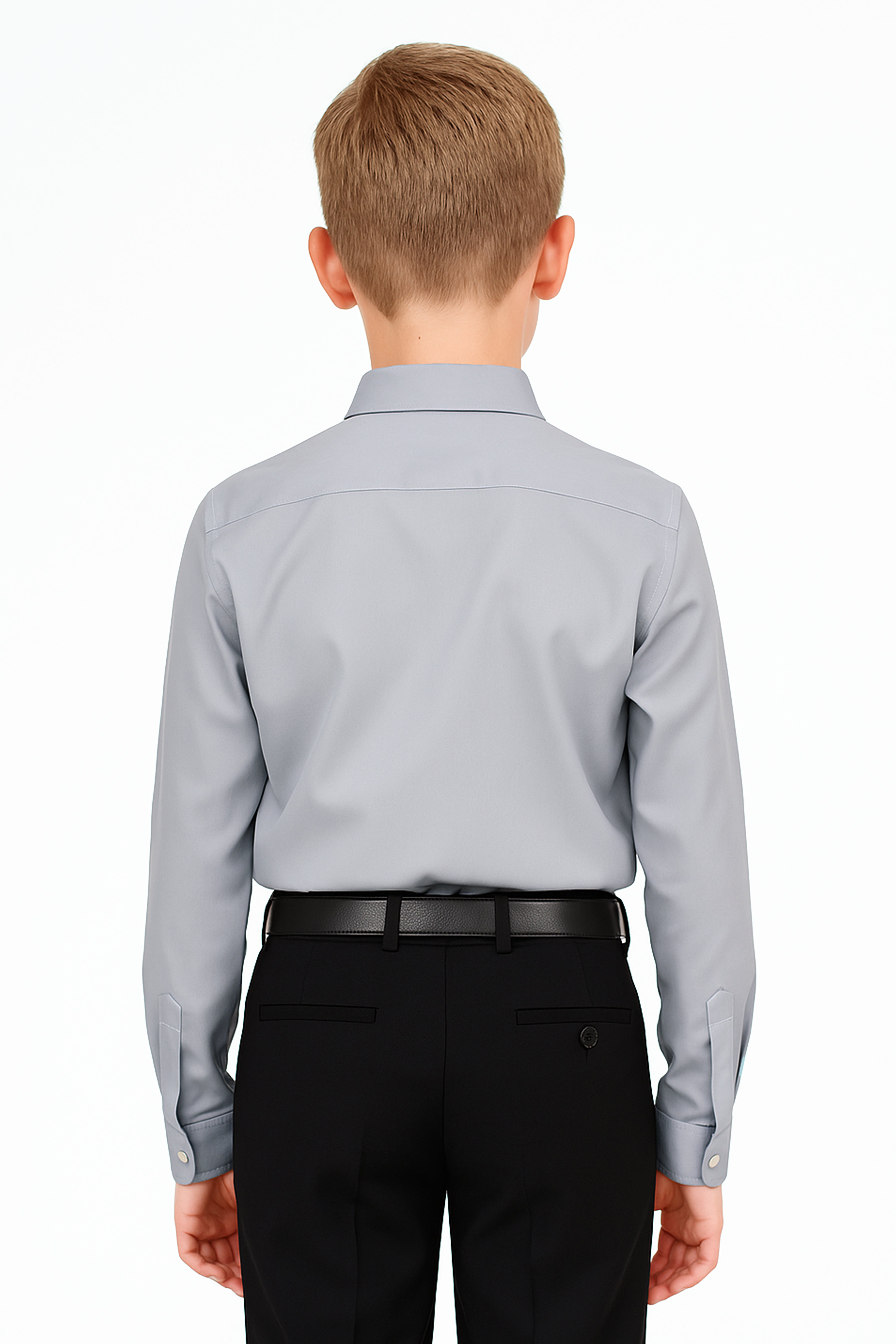 Boys Cotton Classic Collar Dress Shirt - Harput - Grey