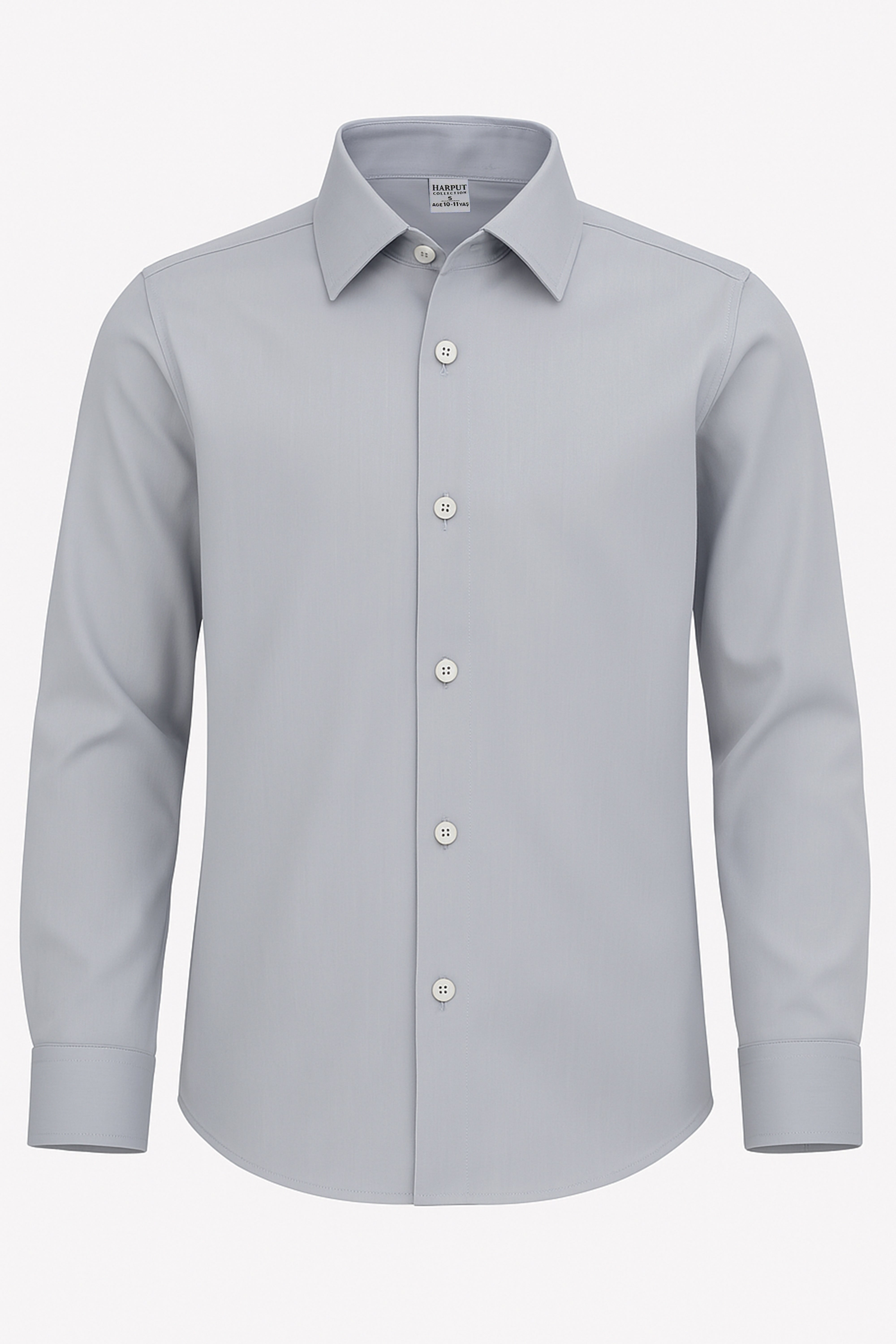 Boys Cotton Classic Collar Dress Shirt - Harput - Grey