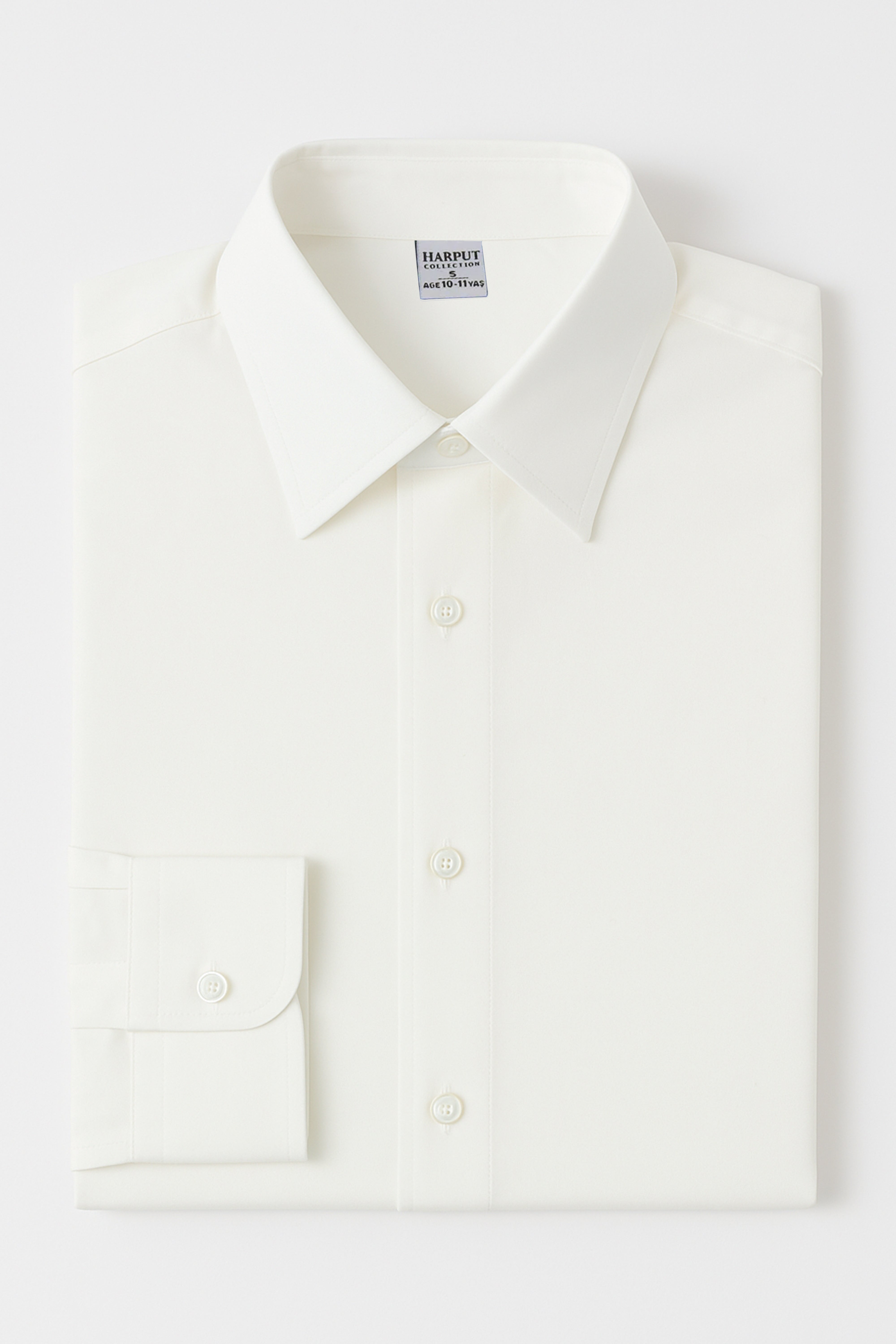 Boys Cotton Classic Collar Dress Shirt - Harput - Ivory