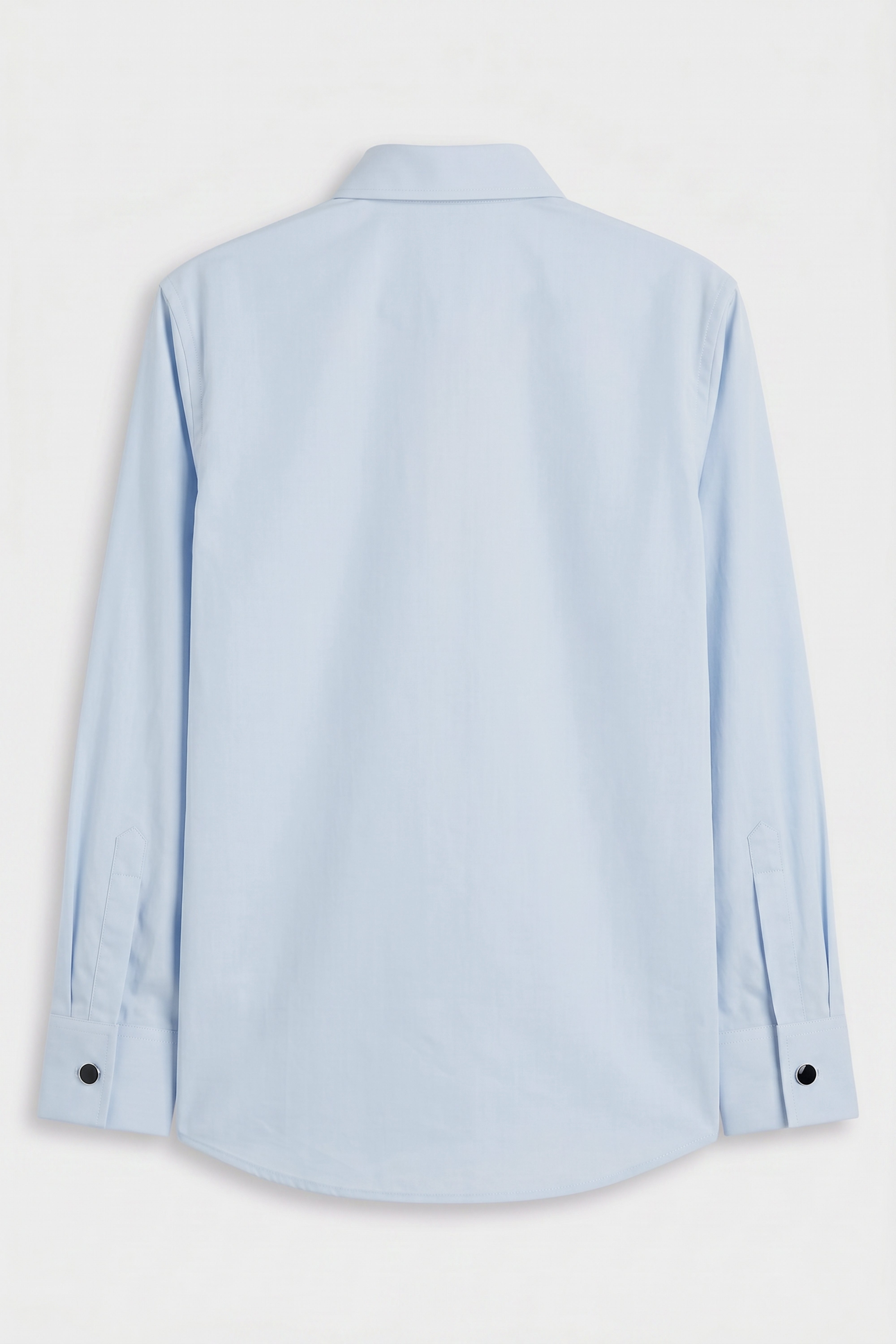 Boys Classic Collar Dress Shirt with Cufflinks - Light Blue Front Picture Back Picture