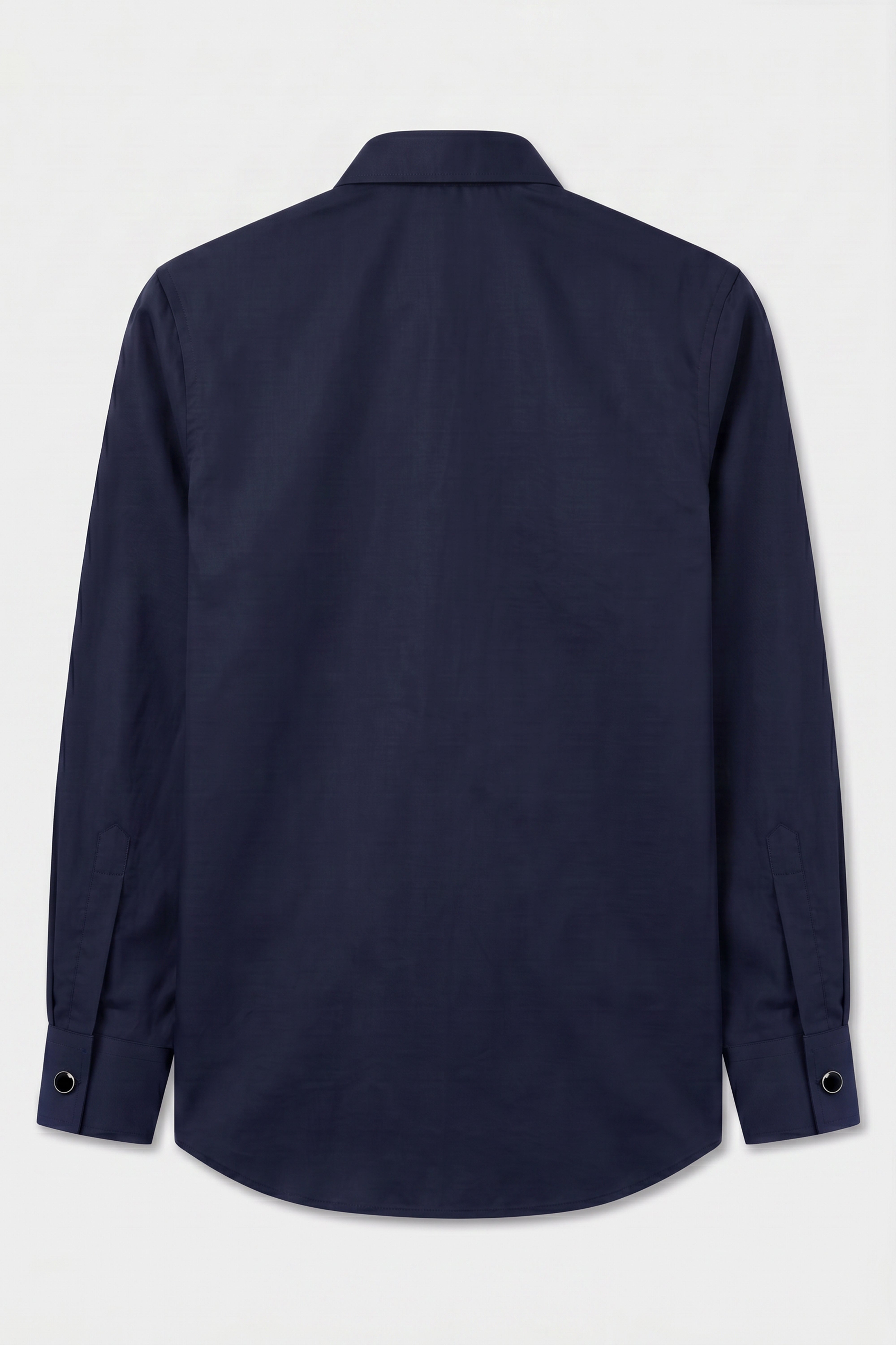 Boys Classic Collar Dress Shirt with Cufflinks - Navy Back Picture