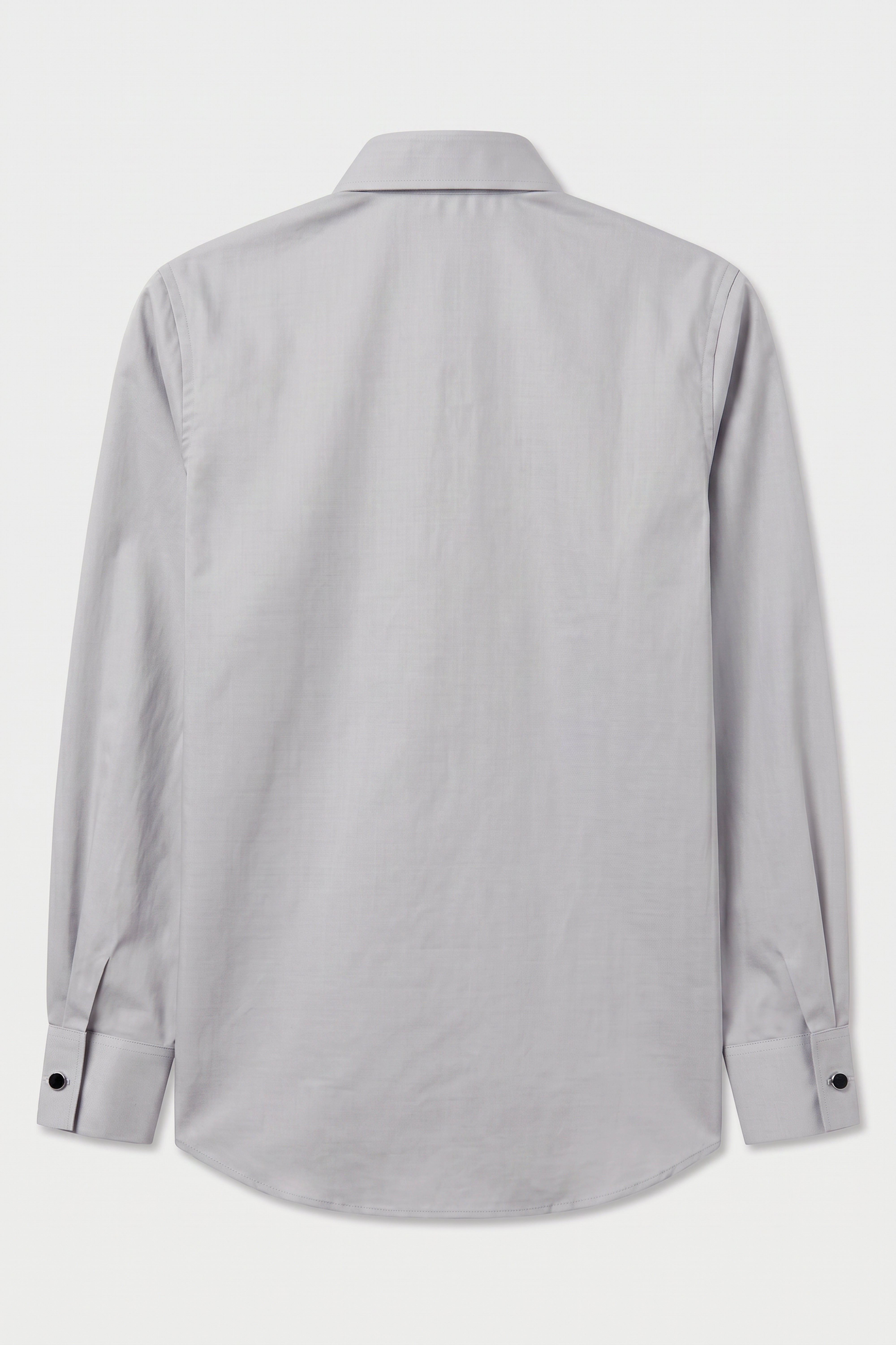 Boys Classic Collar Dress Shirt with Cufflinks - Stone Grey Back Picture