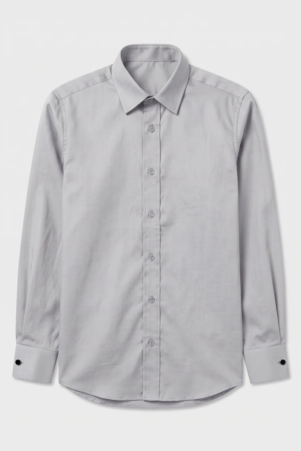 Boys Classic Collar Dress Shirt with Cufflinks - Stone Grey