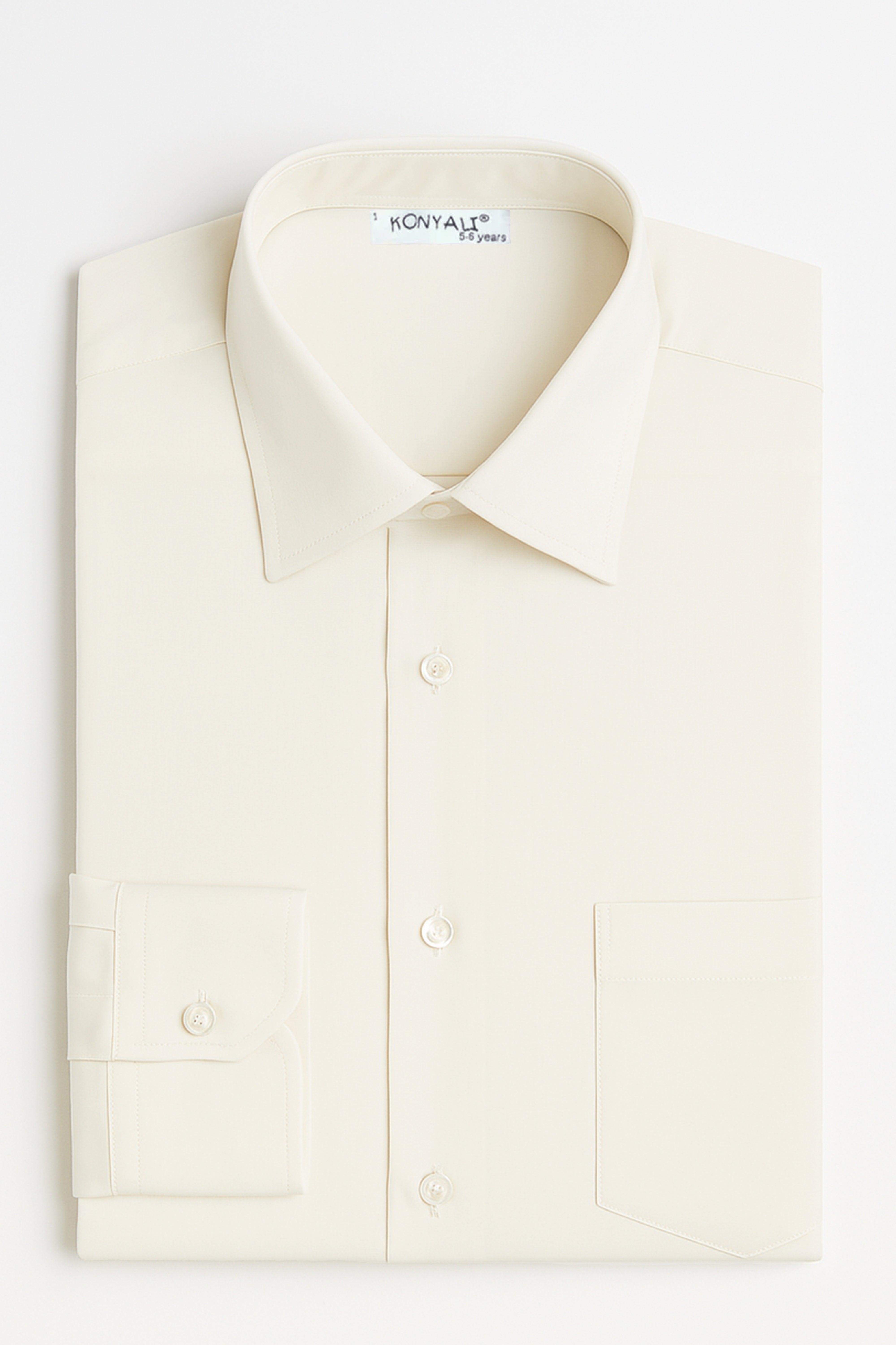 Boys Classic Collar Long Sleeve Shirt - Ivory