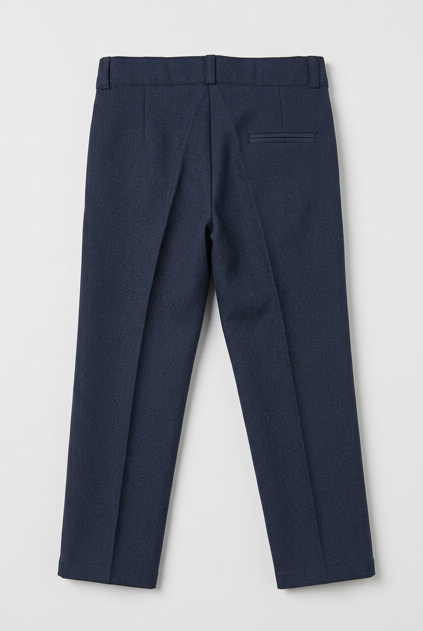 Boys Cotton 5-Piece Double Breasted Waistcoat Suit - BASAK - Navy