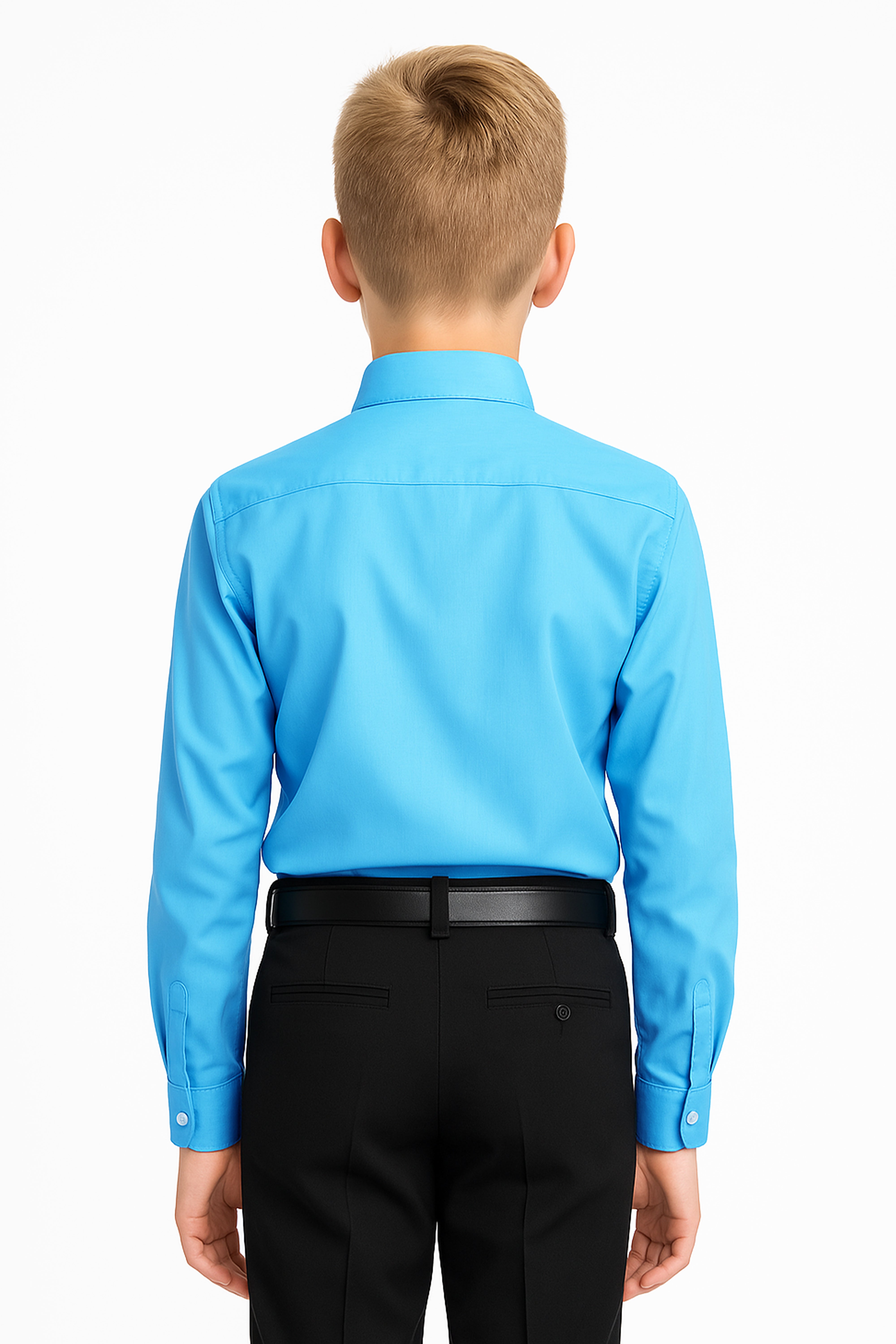 Boys Cotton Blend Formal Shirt - Turquoise Blue