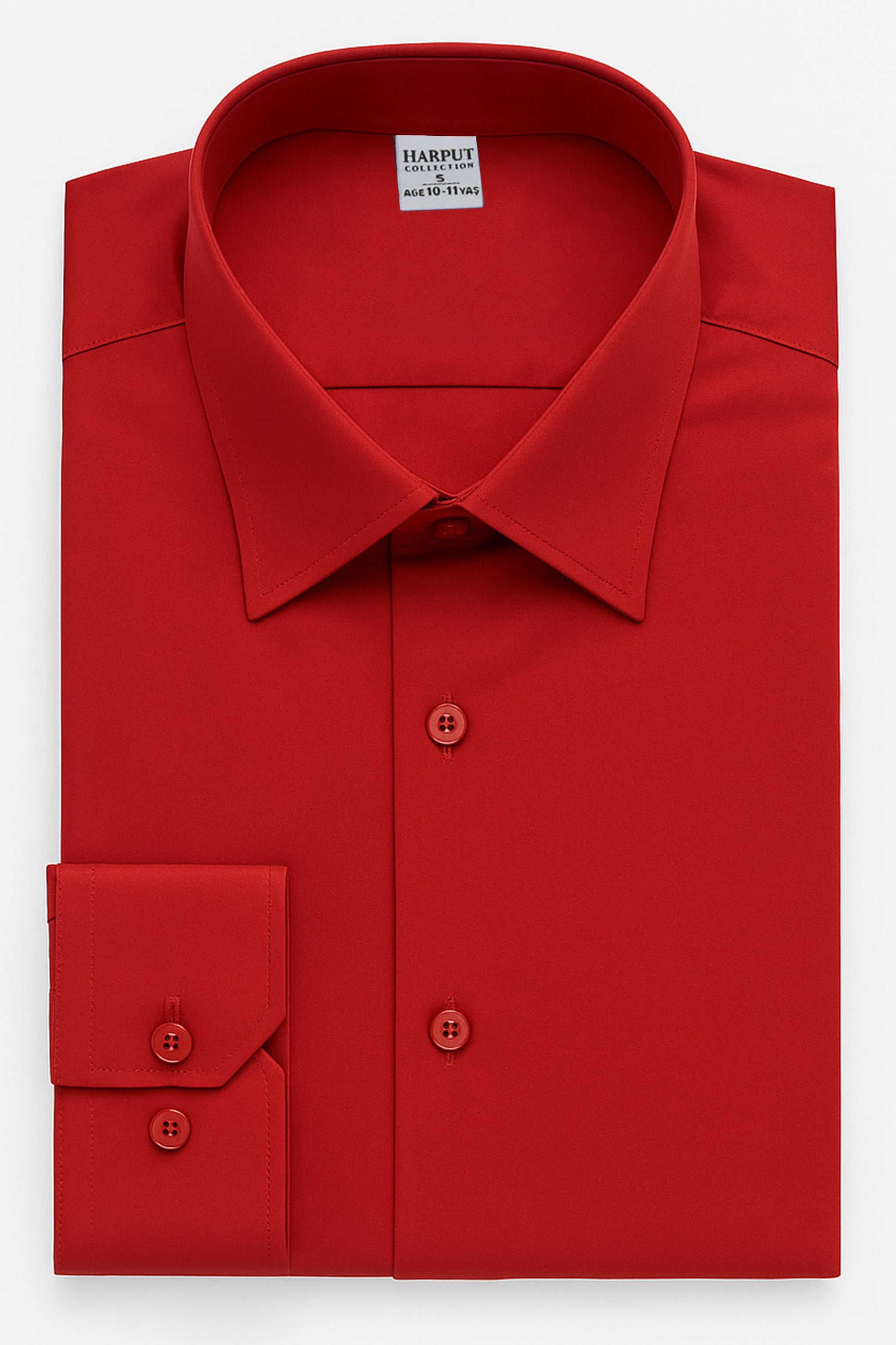 Boys Cotton Classic Collar Dress Shirt - Harput - Red