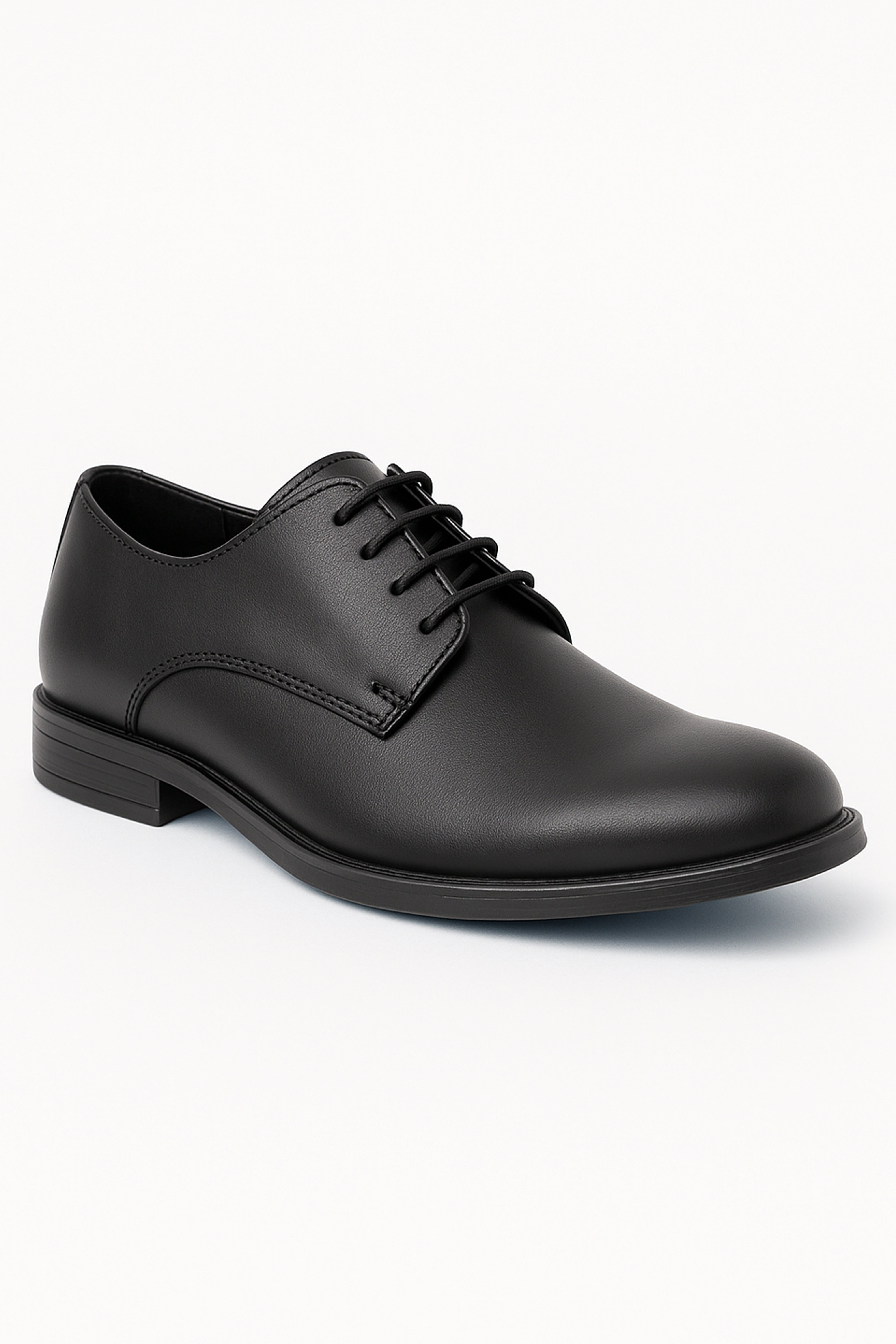 Boys Derby Mat Lace Up Dress Shoes - COLOMBIA - Black Side Picture