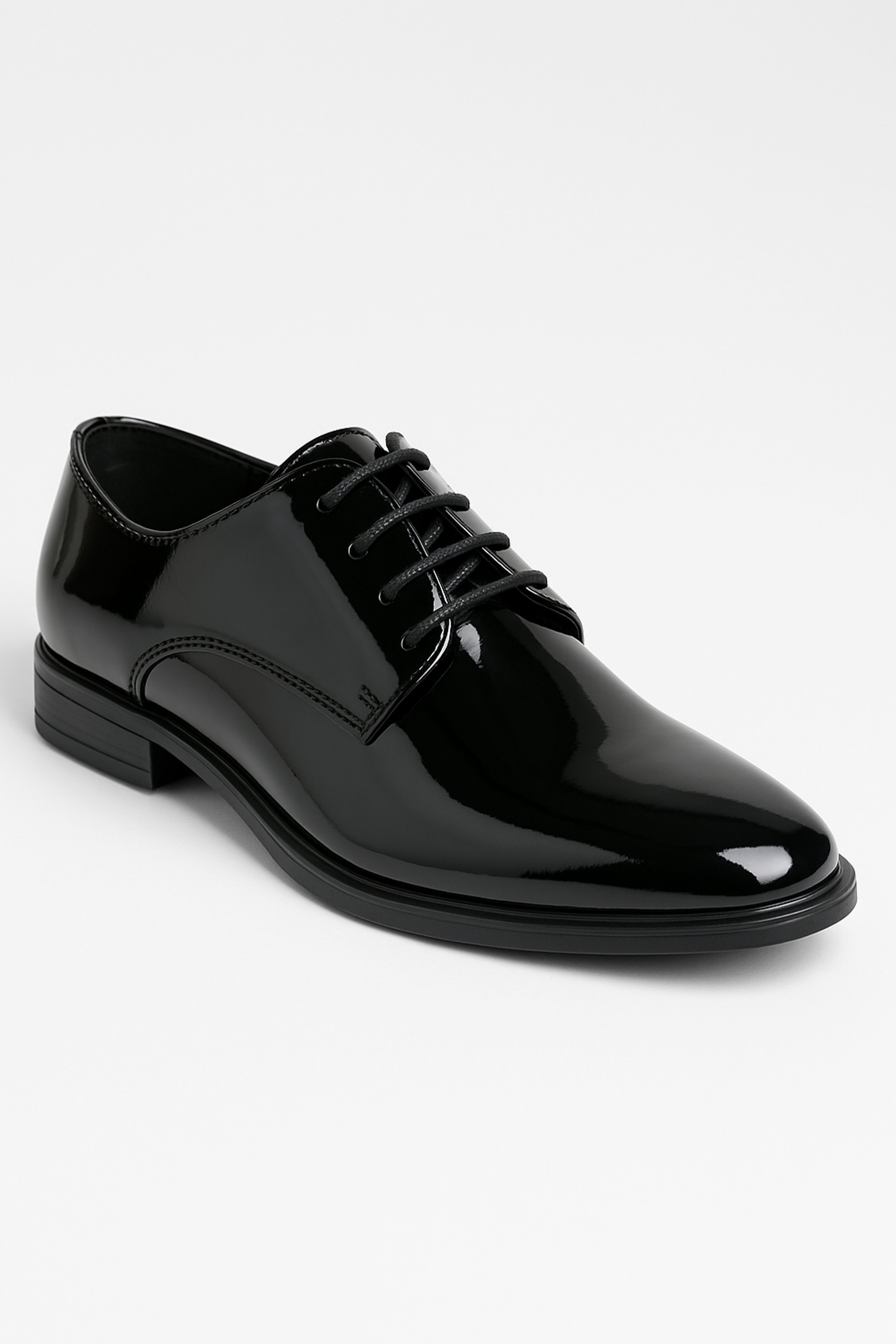 Boys Derby Patent Lace Up Formal Shoes - Black Side Picture