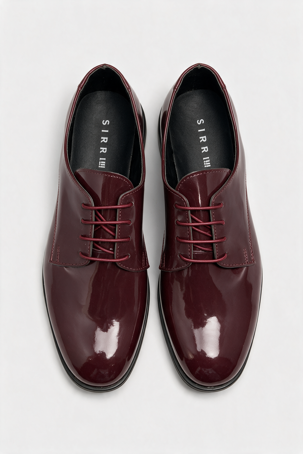 Boys Derby Patent Lace Up Formal Shoes - Wine