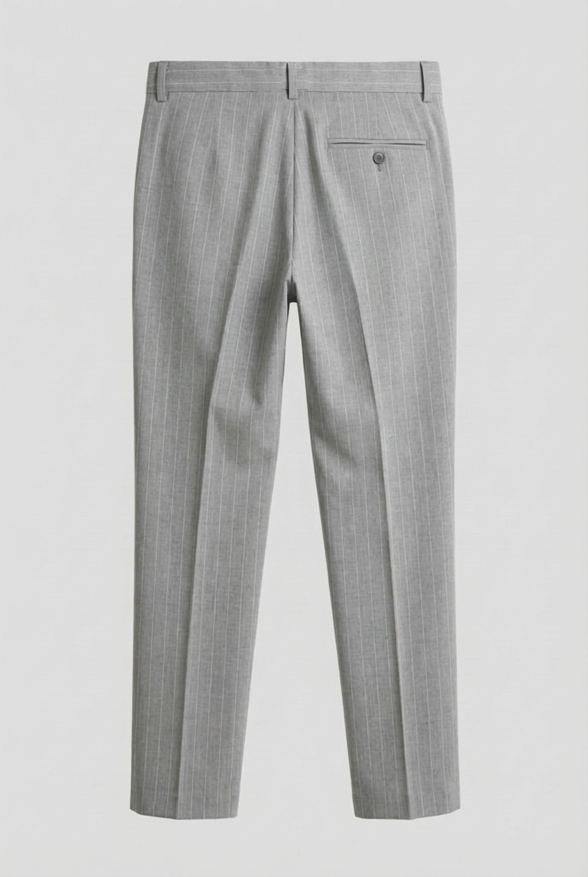 Boys Double-Breasted Pinstripe Suit - 3-Piece & 6-Piece Set - Grey