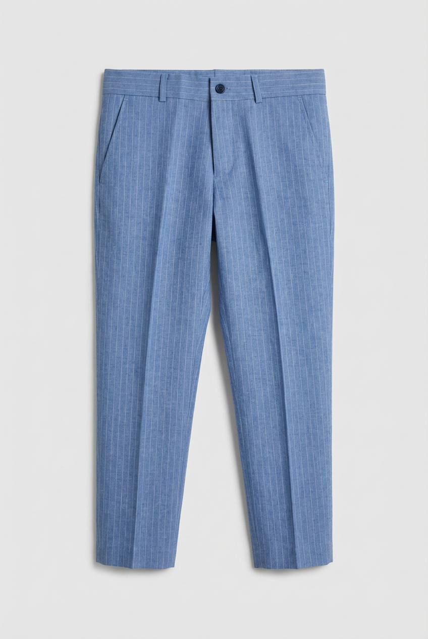 Boys Double-Breasted Pinstripe Suit - 3-Piece & 6-Piece Set - Sky Blue