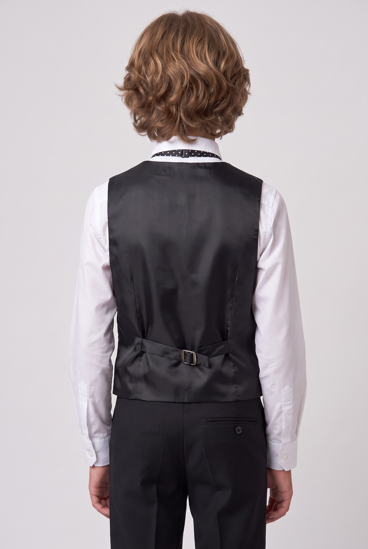 Boys Exclusive Piping Tuxedo Suit - Black - White