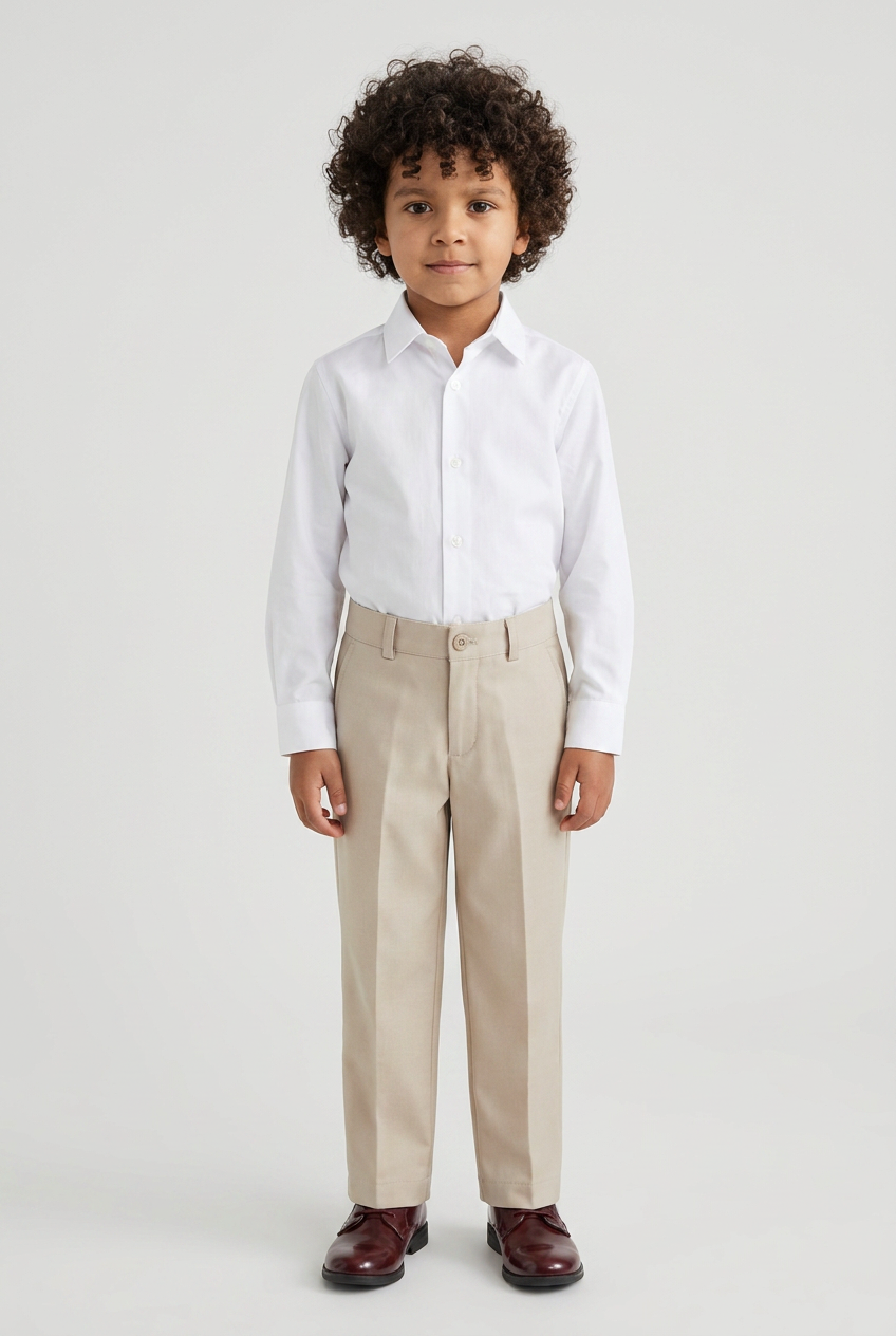 Boys Formal Suit Trousers - Beige