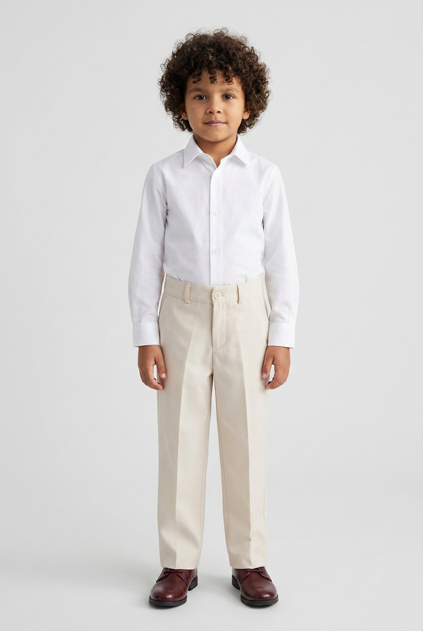 Boys Formal Suit Trousers - Cream