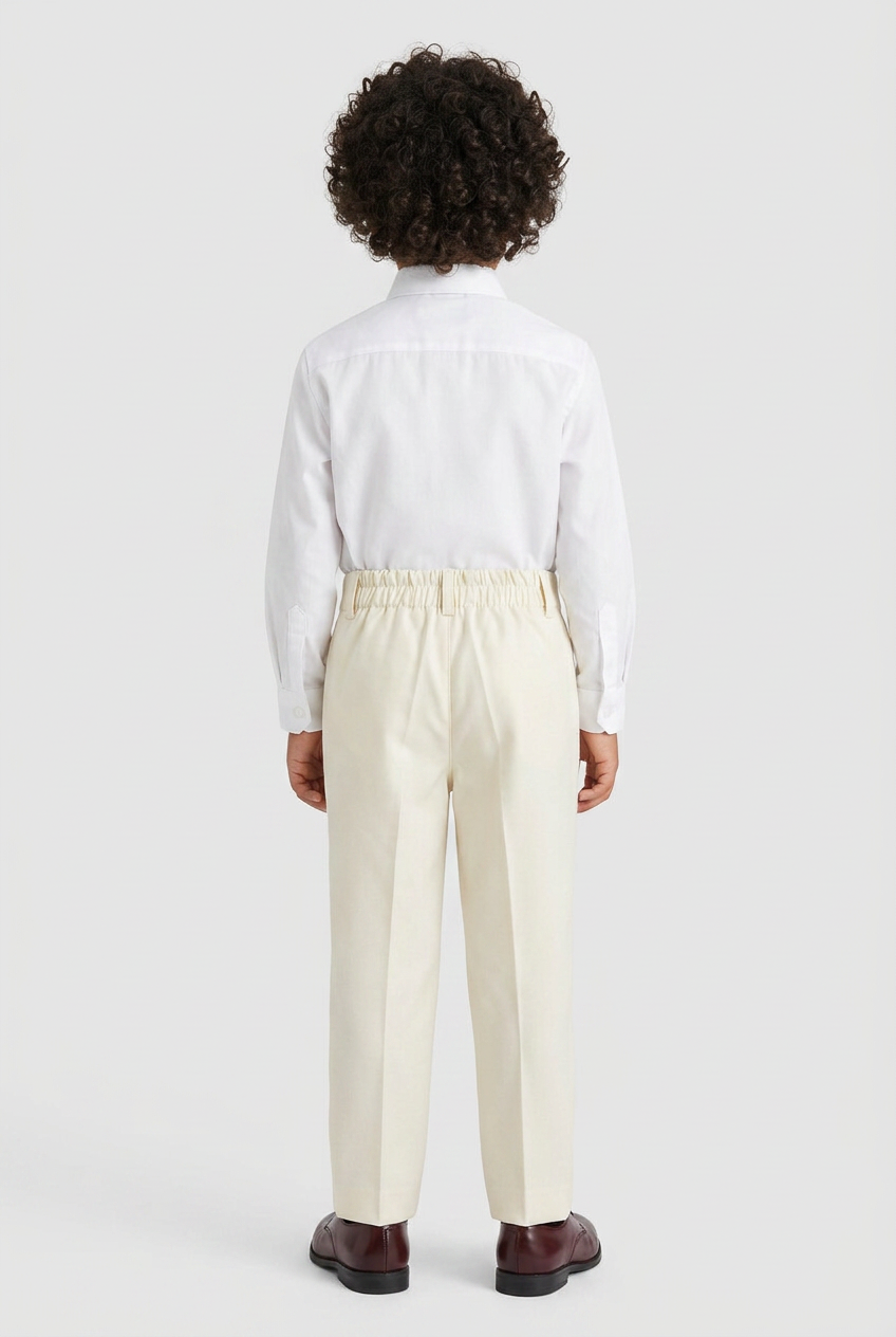 Boys Formal Suit Trousers - Cream